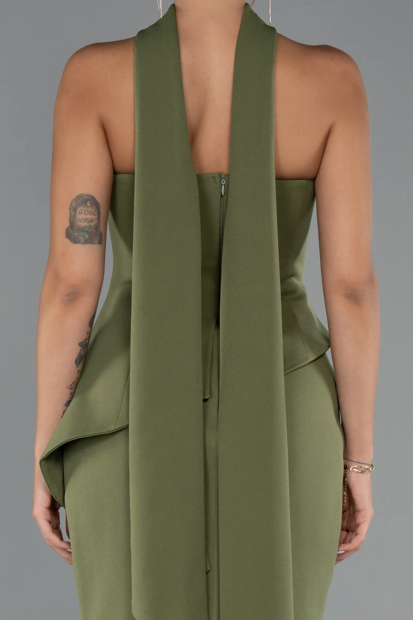 Olive Drab-Long Mermaid Prom Dress ABU5329