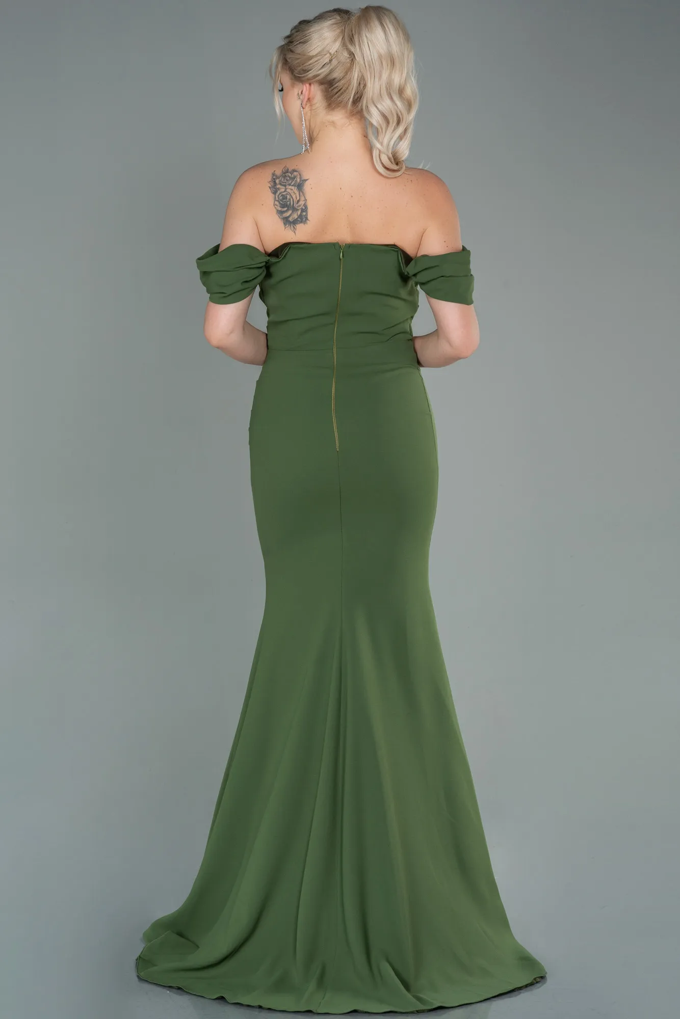 Olive Drab-Long Prom Gown ABU2783
