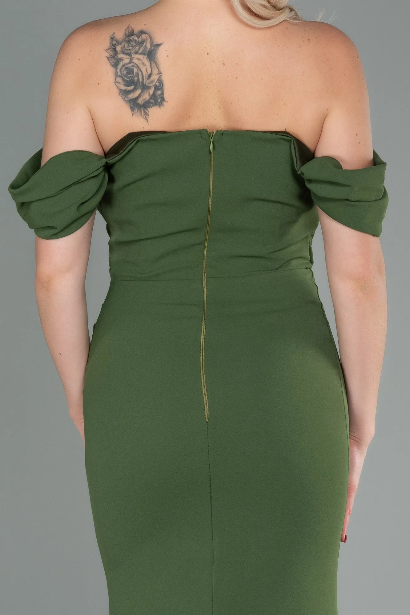 Olive Drab-Long Prom Gown ABU2783