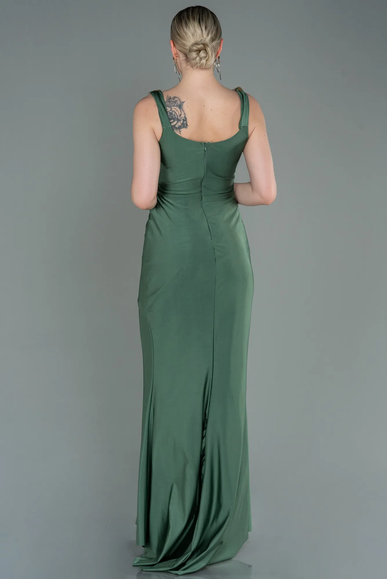 Olive Drab-Long Prom Gown ABU3137
