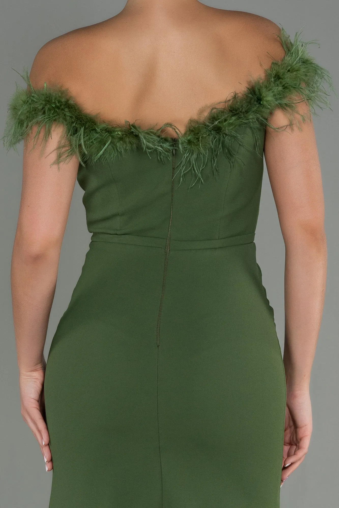 Olive Drab-Long Prom Gown ABU3147