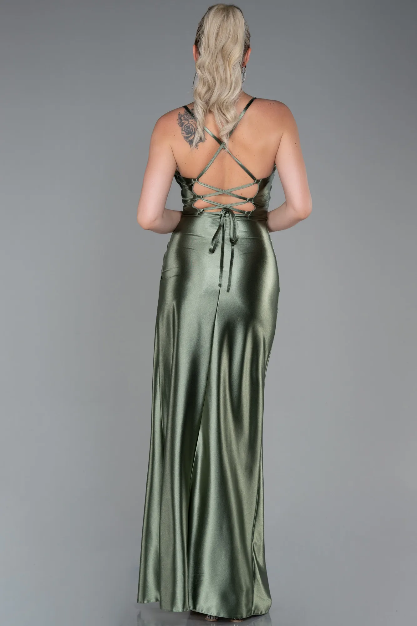 Olive Drab-Long Prom Gown ABU3247