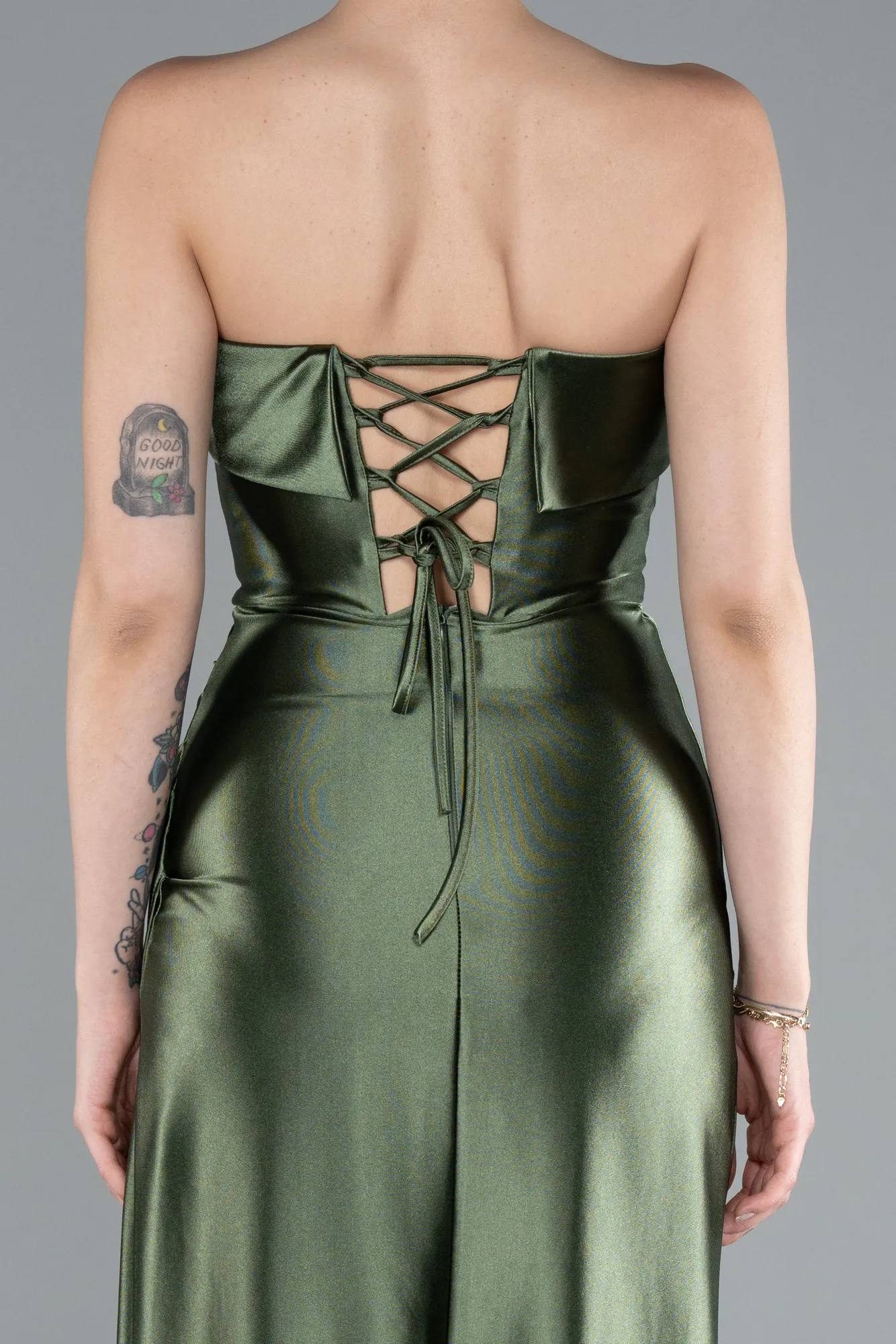 Olive Drab-Long Prom Gown ABU4944