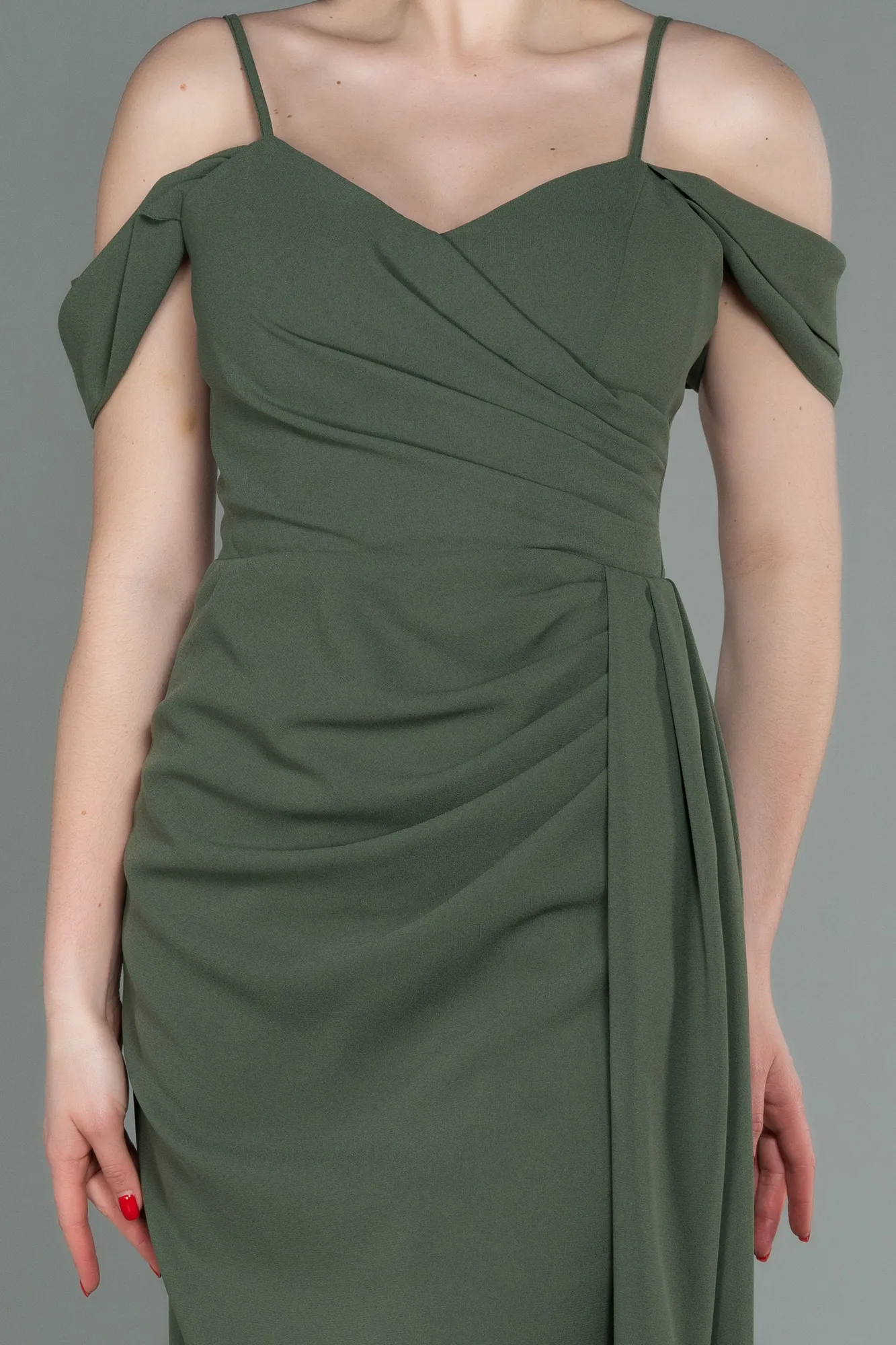 Olive Drab-Midi Invitation Dress ABK1750