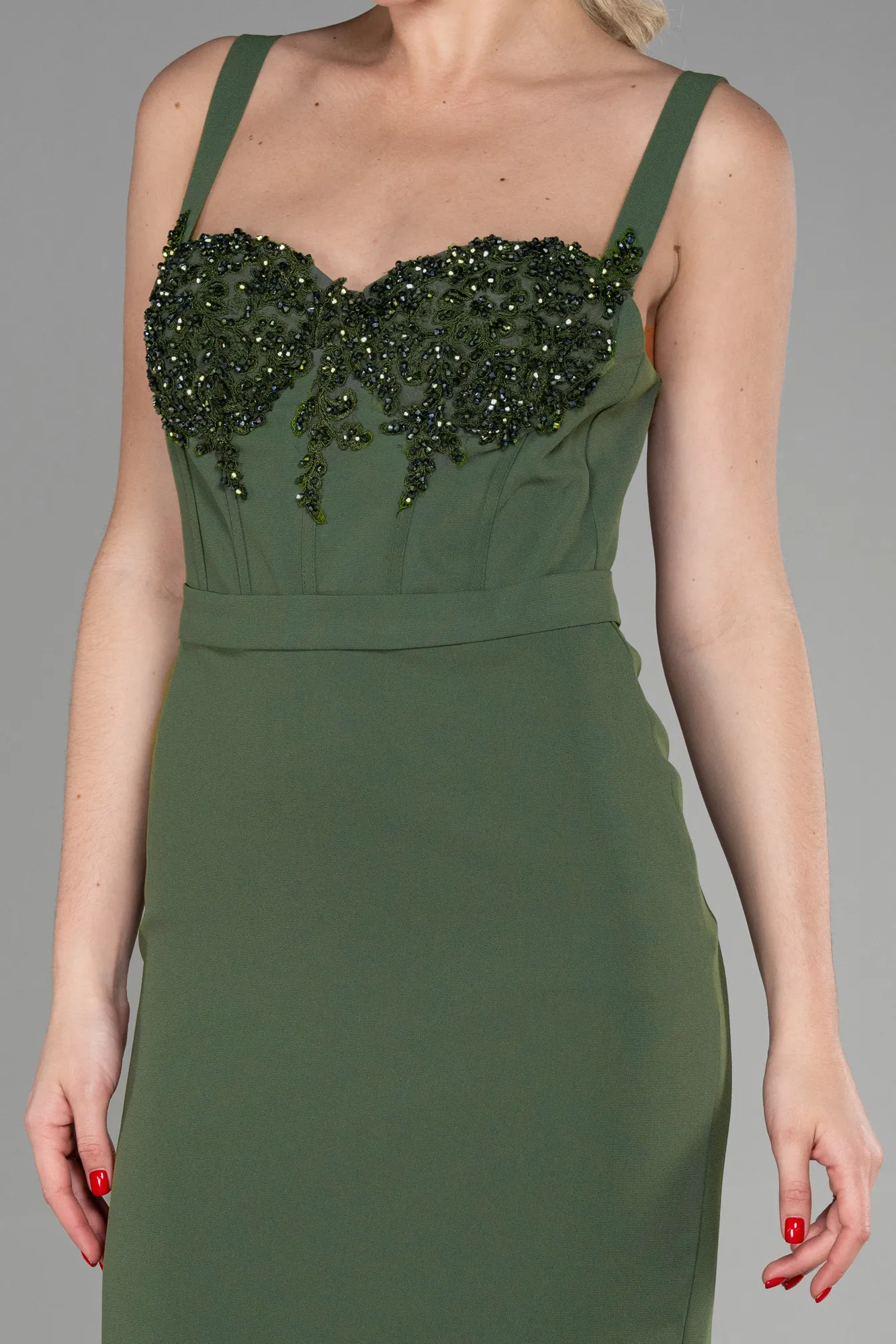 Olive Drab-Midi Night Dress ABK1819