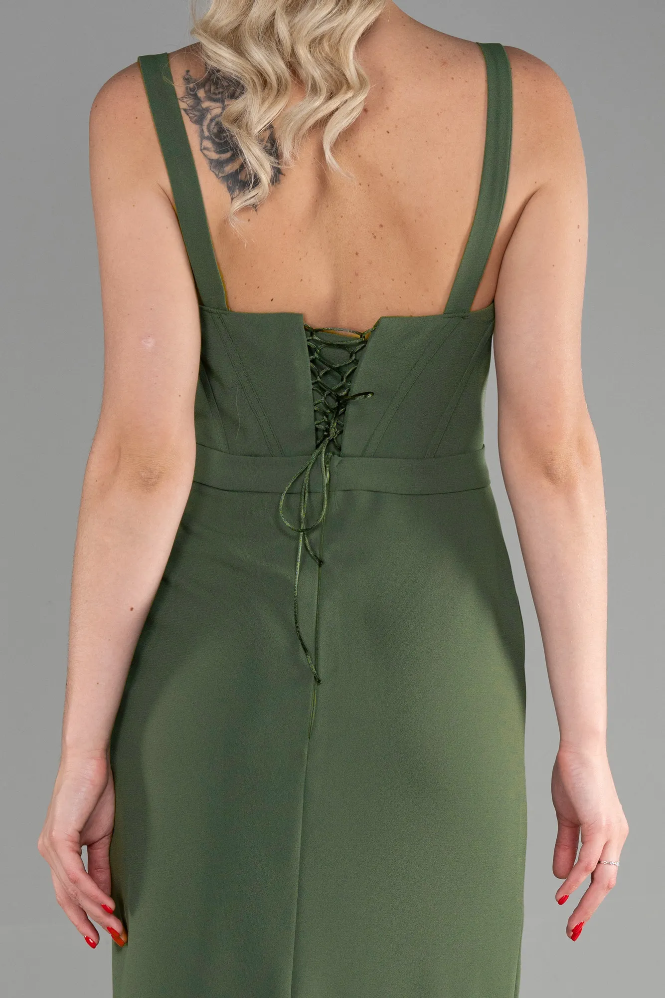 Olive Drab-Midi Night Dress ABK1819