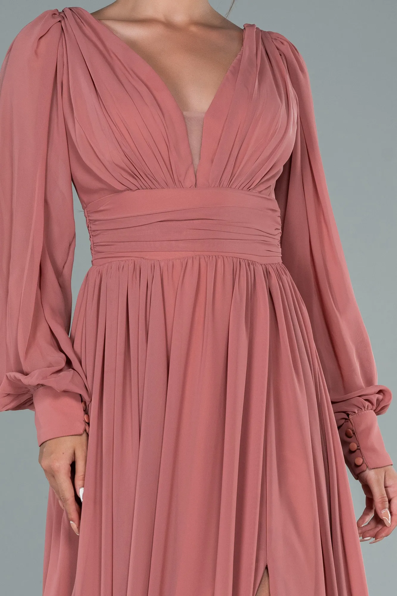 Onion Skin-Long Chiffon Evening Dress ABU1702