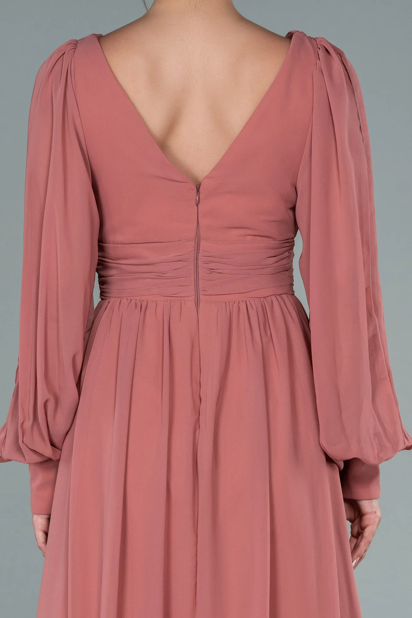 Onion Skin-Long Chiffon Evening Dress ABU1702