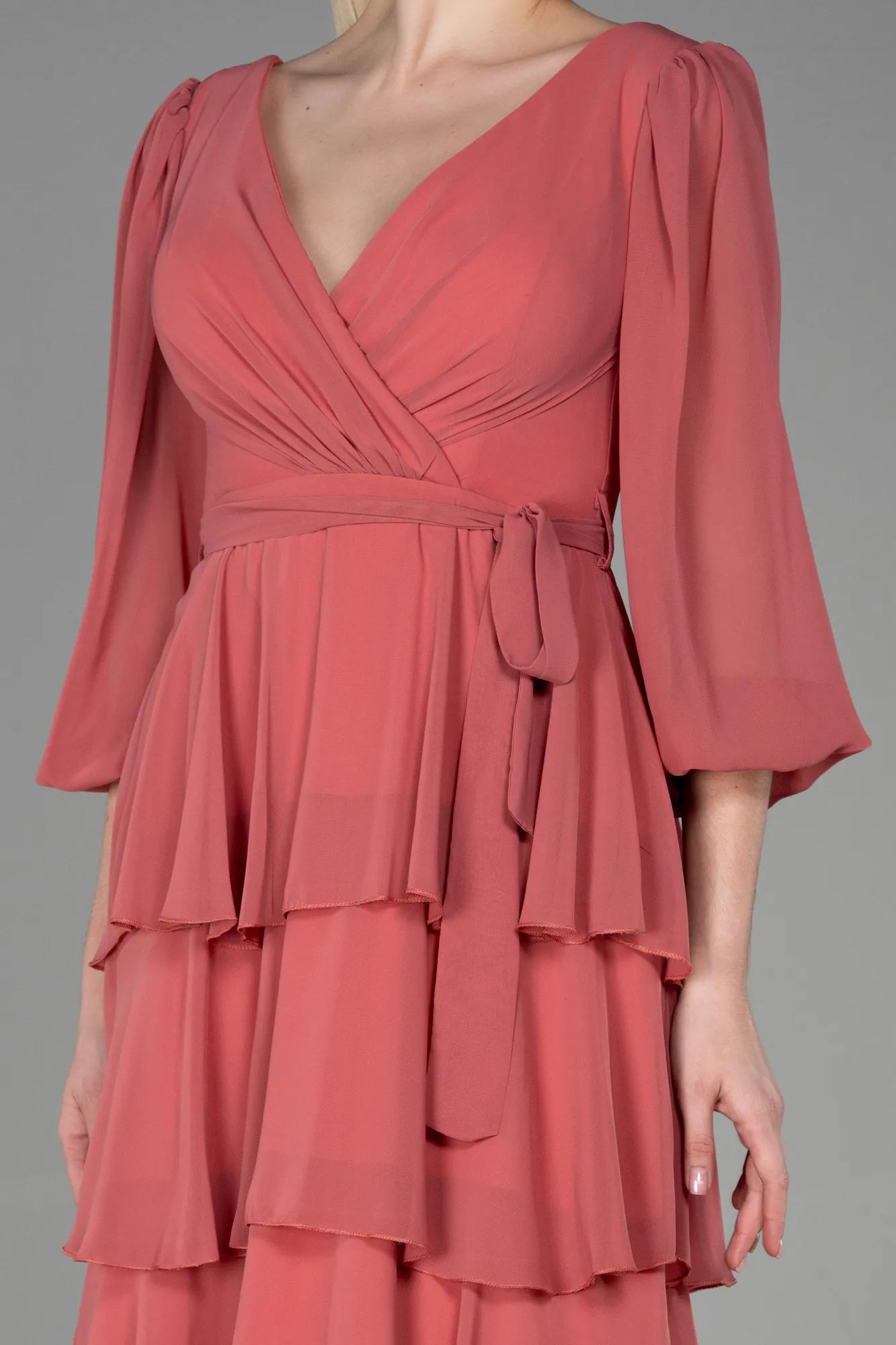 Onion Skin-Long Chiffon Evening Dress ABU2322