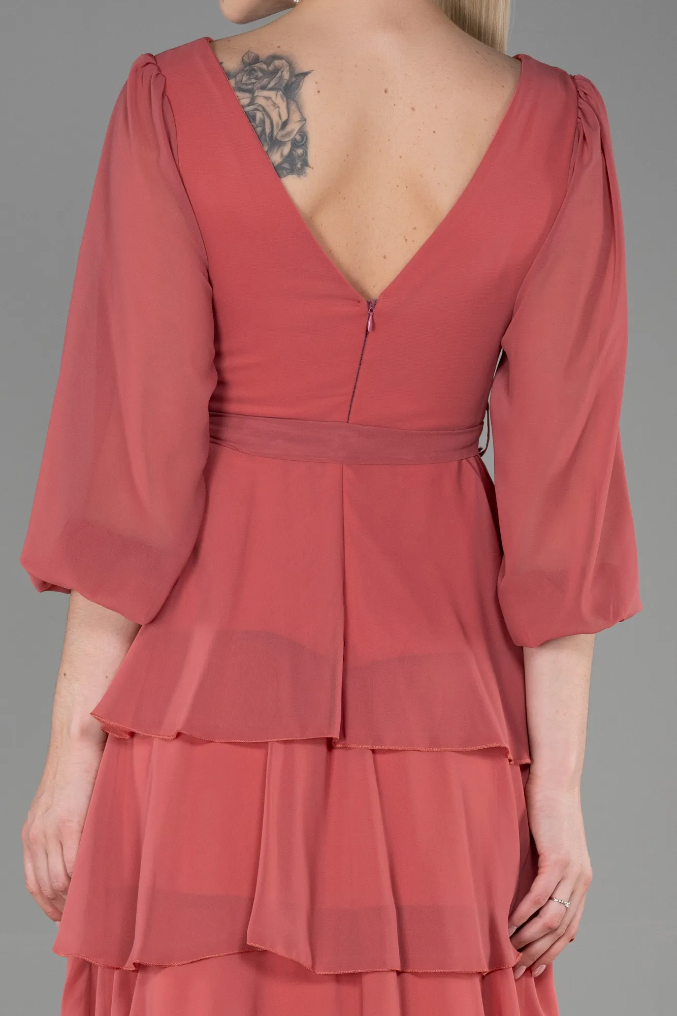 Onion Skin-Long Chiffon Evening Dress ABU2322