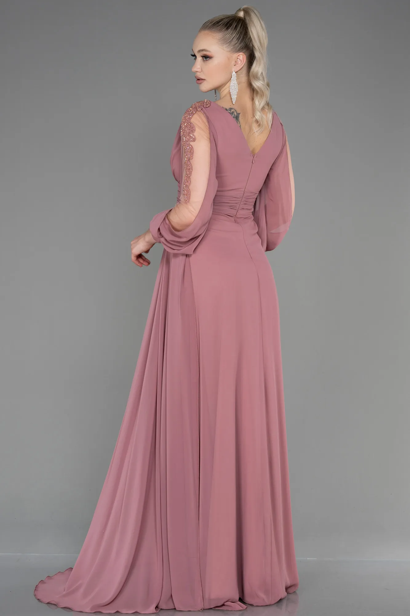 Onion Skin-Long Chiffon Evening Dress ABU3220