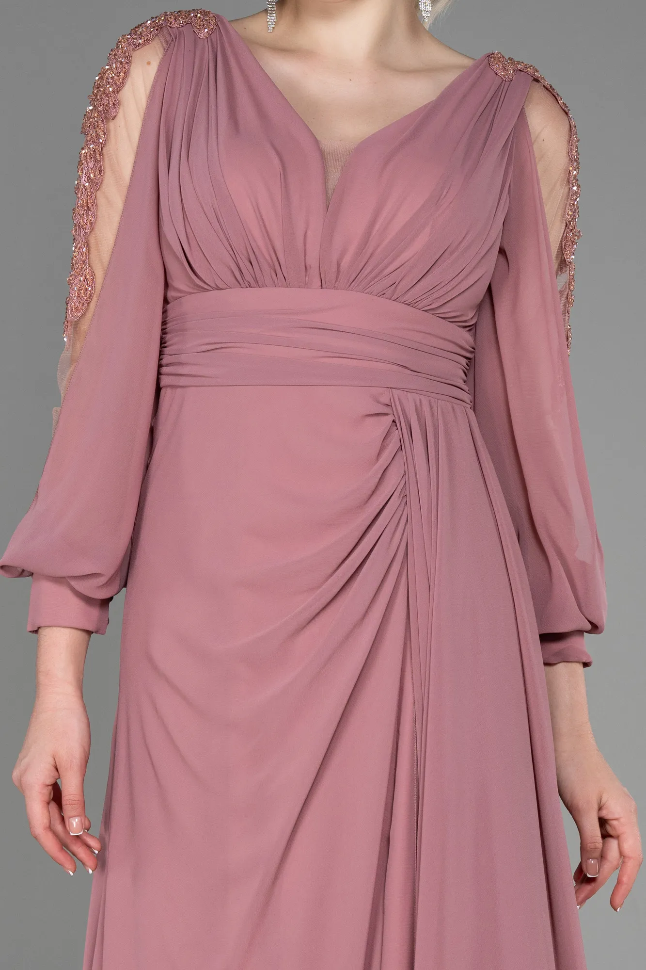 Onion Skin-Long Chiffon Evening Dress ABU3220