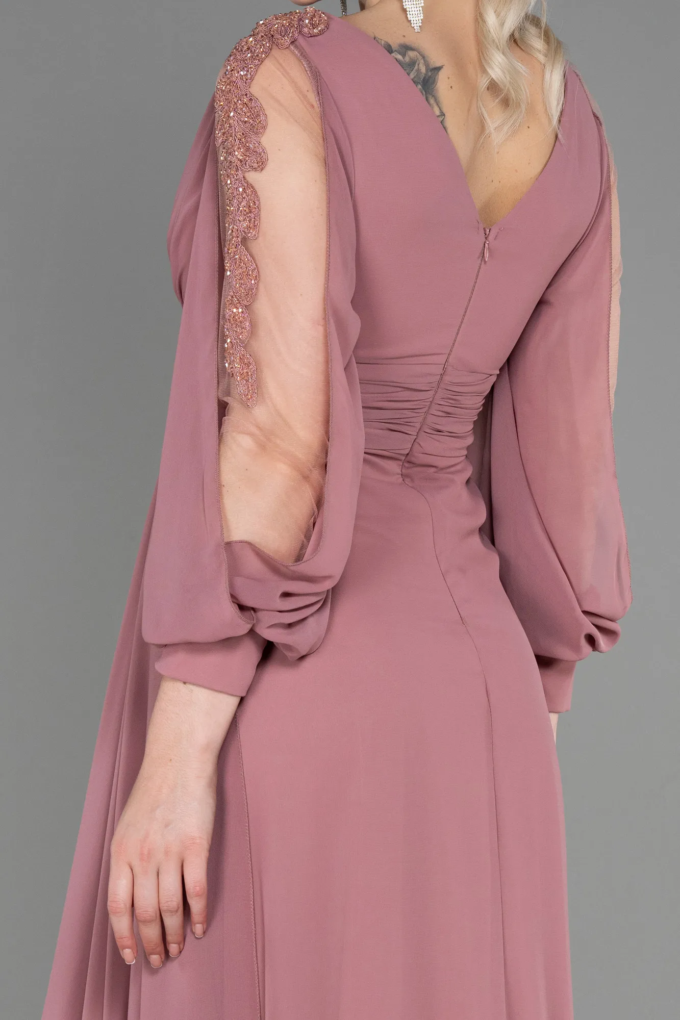 Onion Skin-Long Chiffon Evening Dress ABU3220