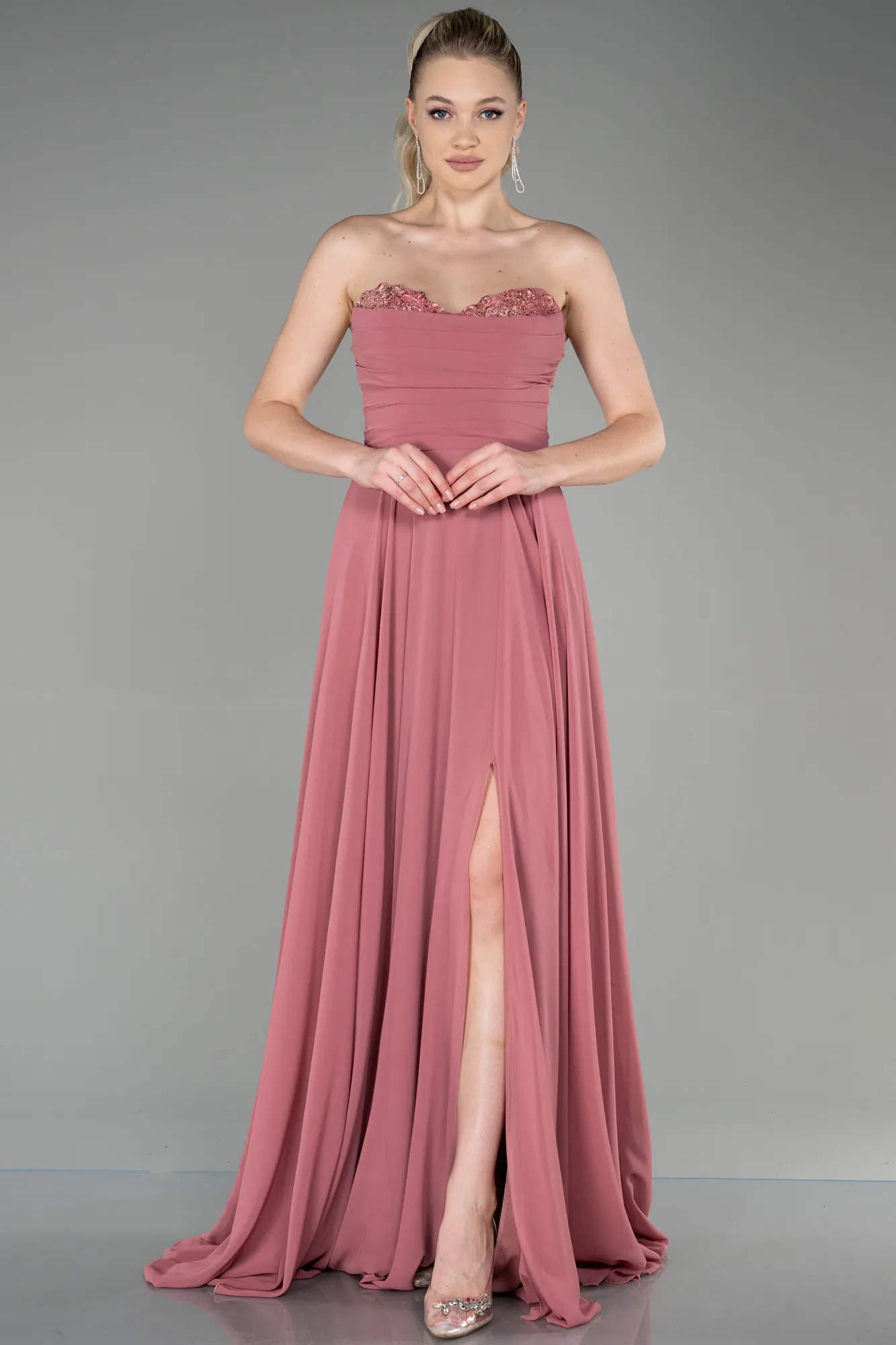 Onion Skin-Long Chiffon Evening Dress ABU3343