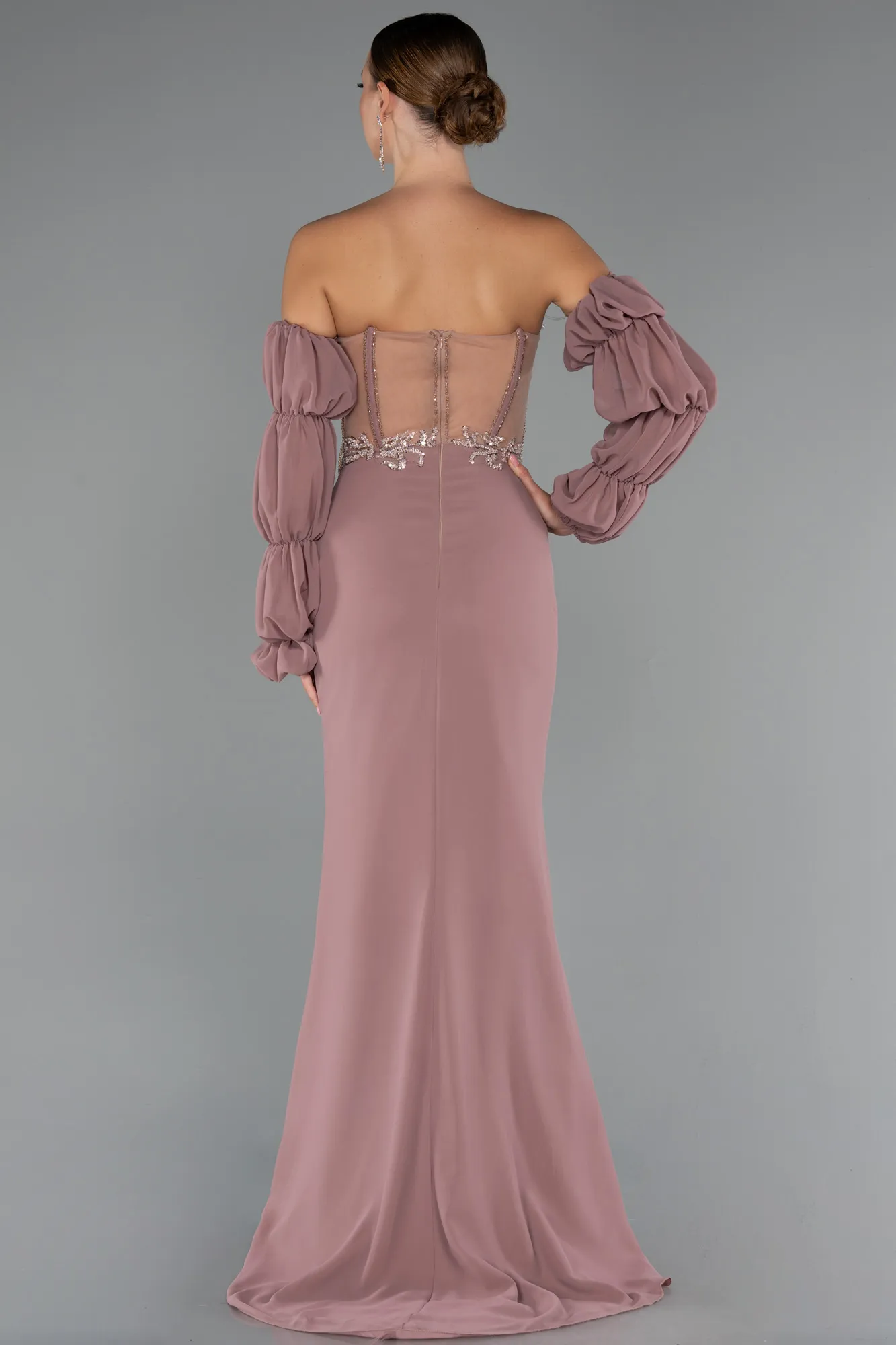 Onion Skin-Long Chiffon Evening Dress ABU5241