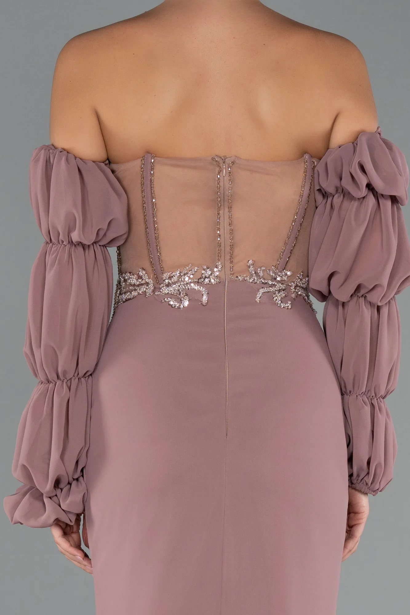 Onion Skin-Long Chiffon Evening Dress ABU5241