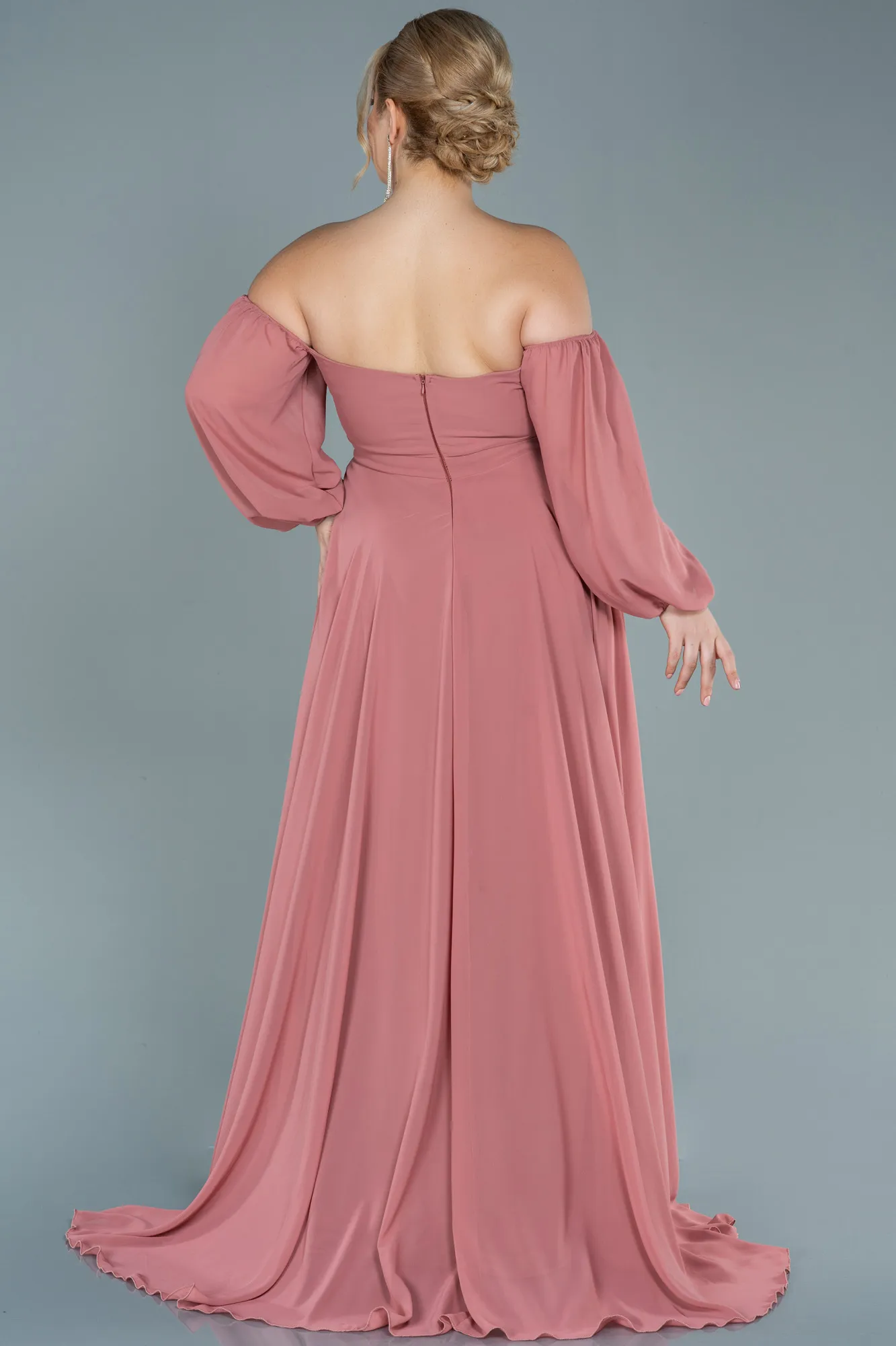 Onion Skin-Long Chiffon Oversized Evening Dress ABU2597