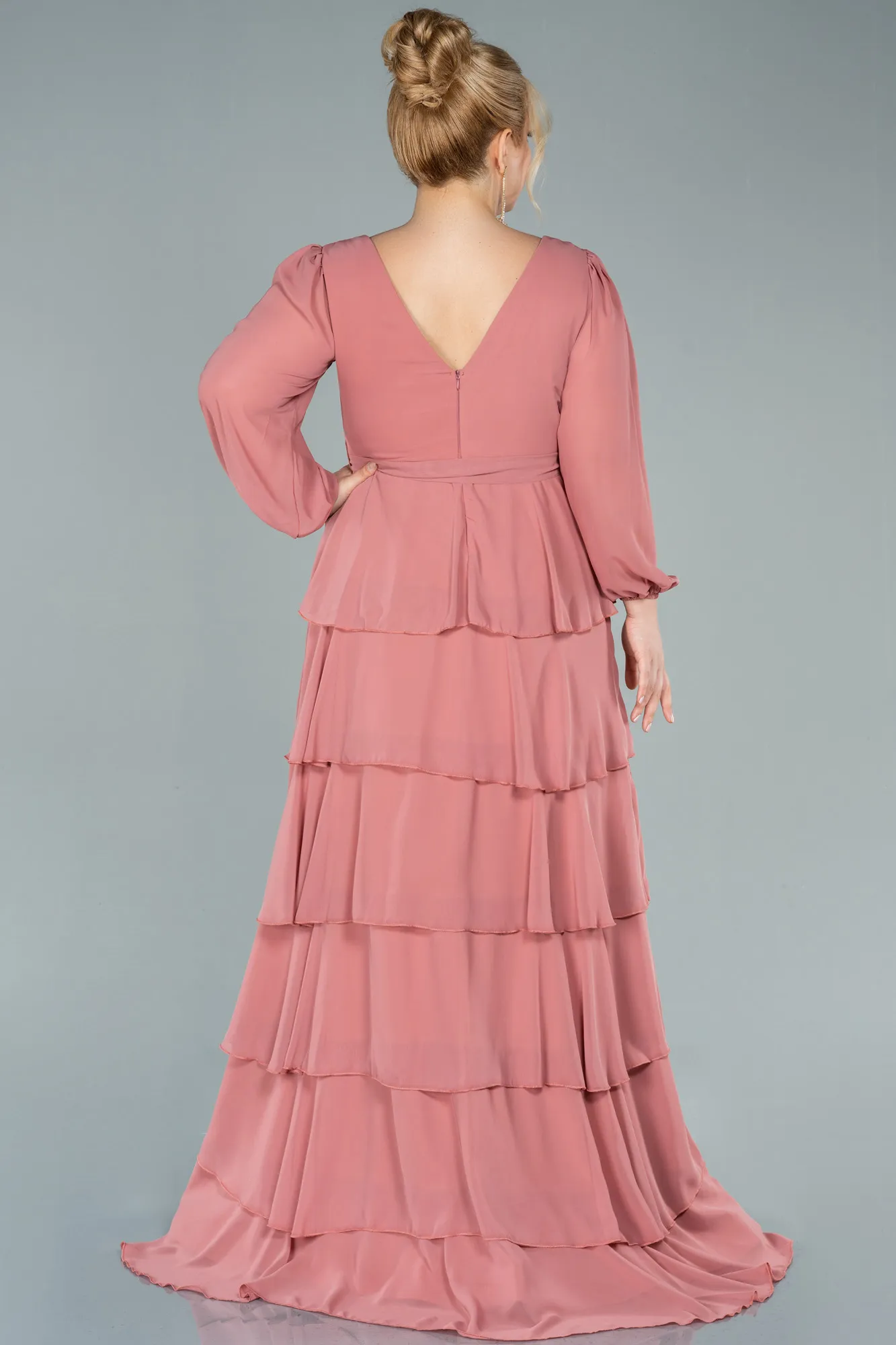 Onion Skin-Long Chiffon Plus Size Evening Dress ABU2325