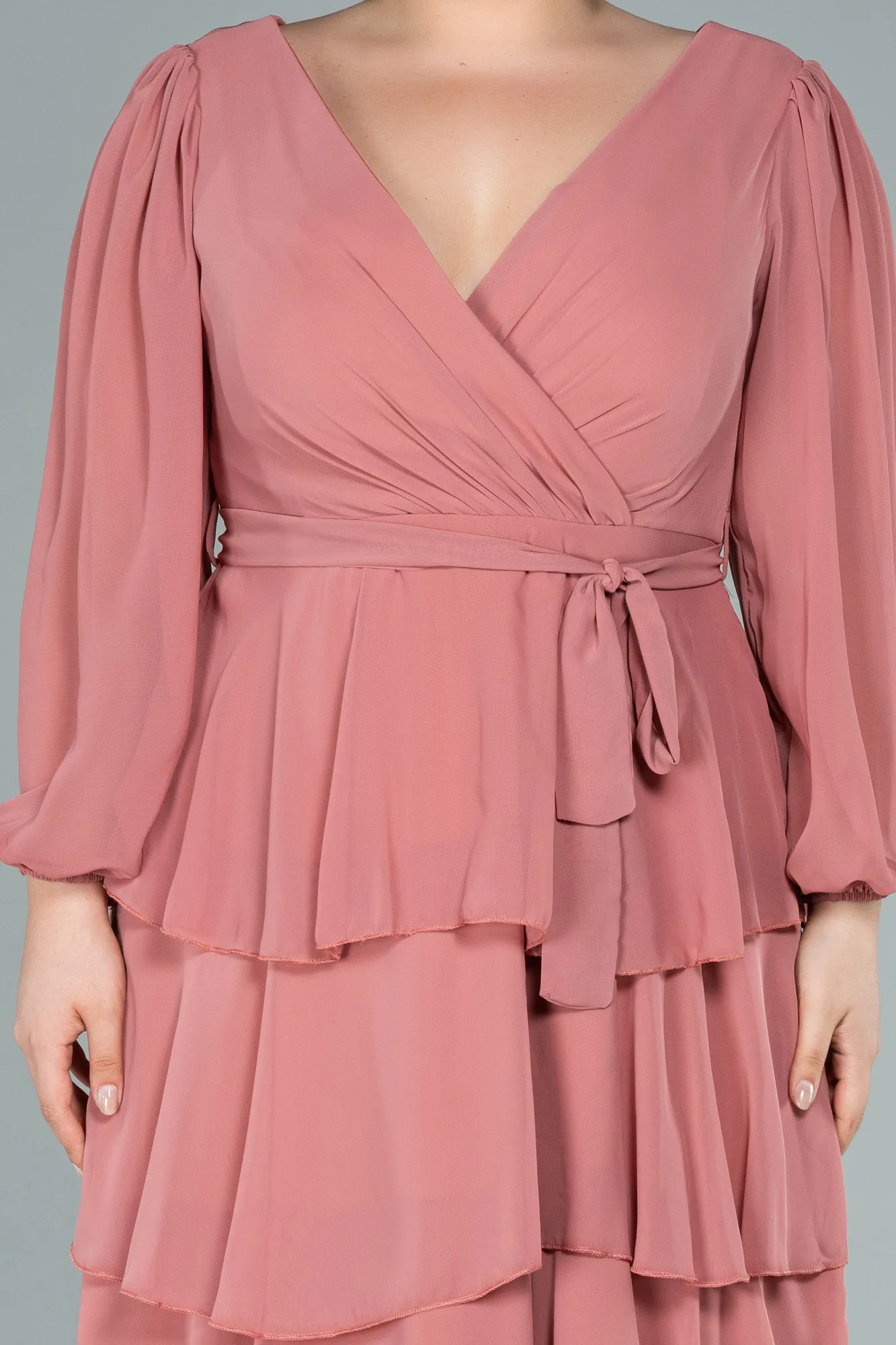 Onion Skin-Long Chiffon Plus Size Evening Dress ABU2325