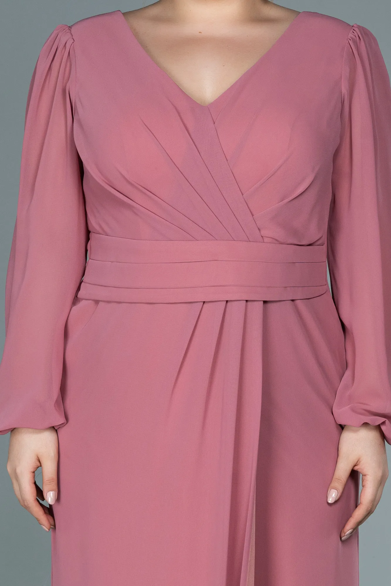 Onion Skin-Long Chiffon Plus Size Evening Dress ABU2763