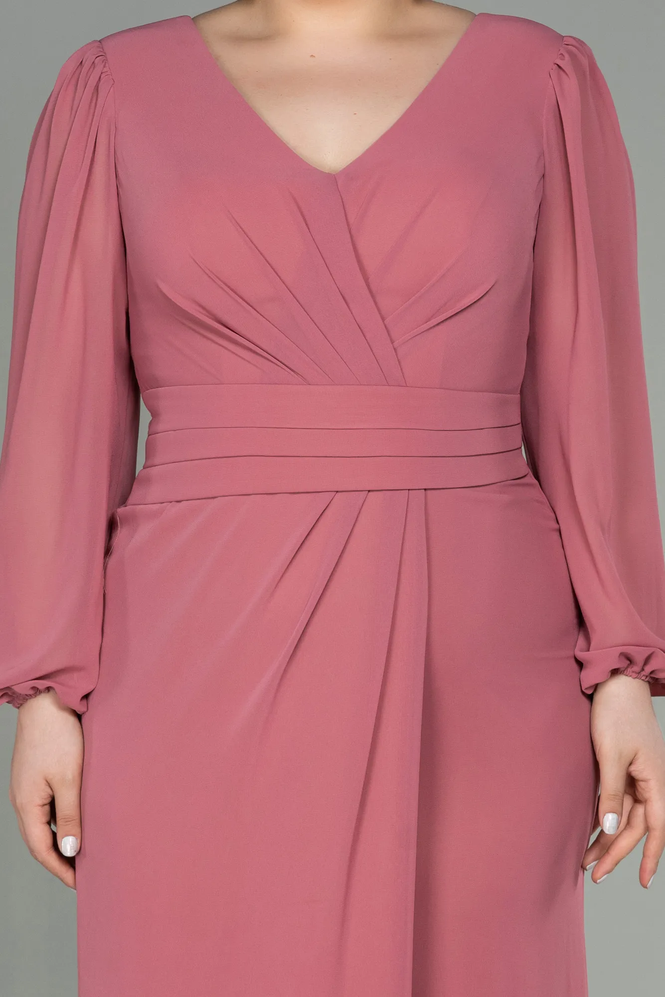 Onion Skin-Long Chiffon Plus Size Evening Dress ABU2763