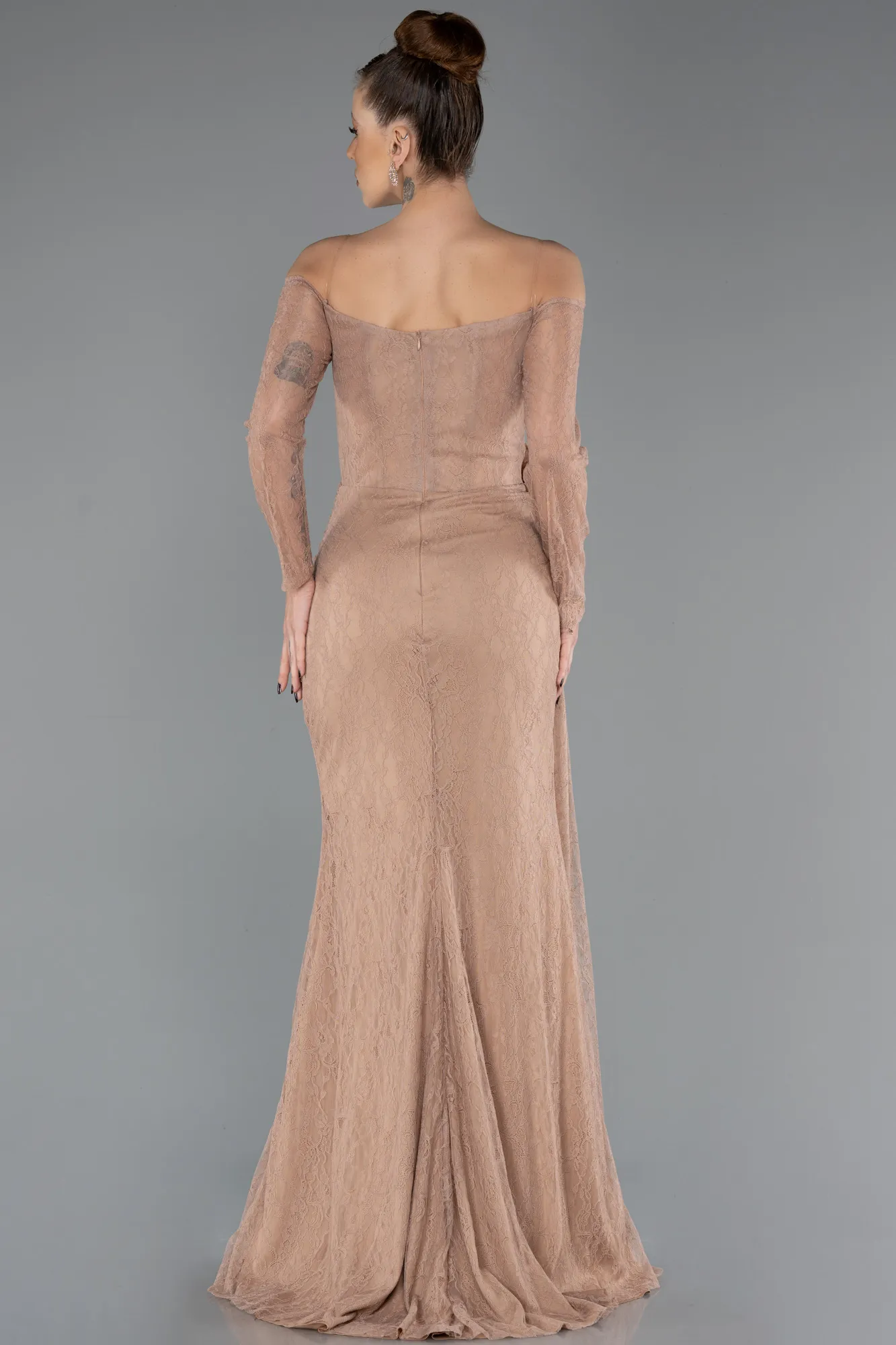 Onion Skin-Long Dantelle Evening Dress ABU5509