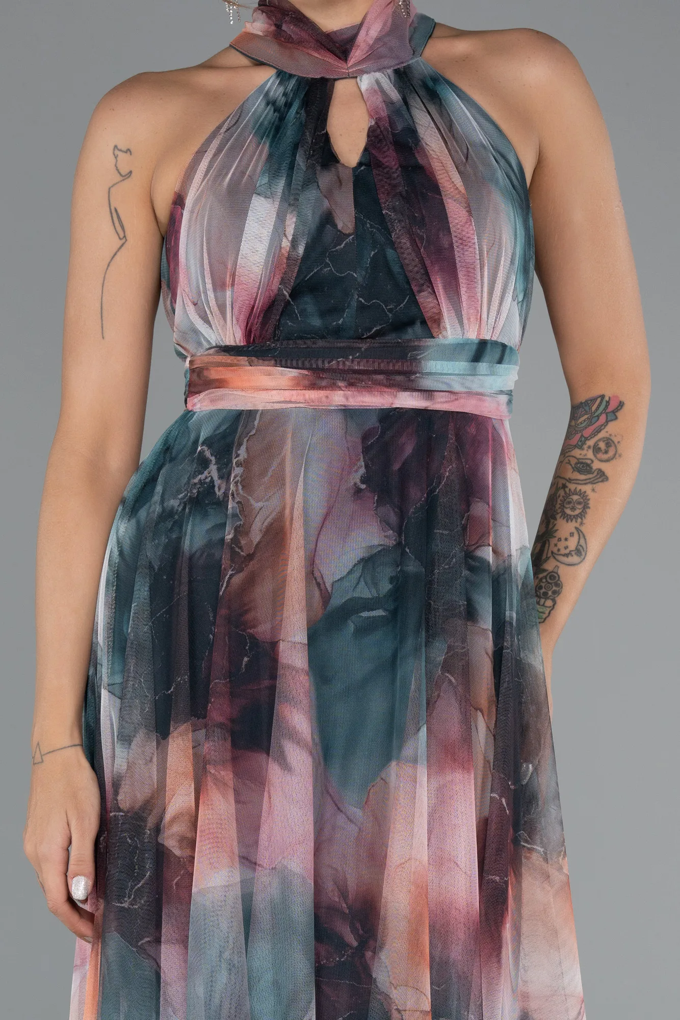 Onion Skin-Long Invitation Dress ABU674