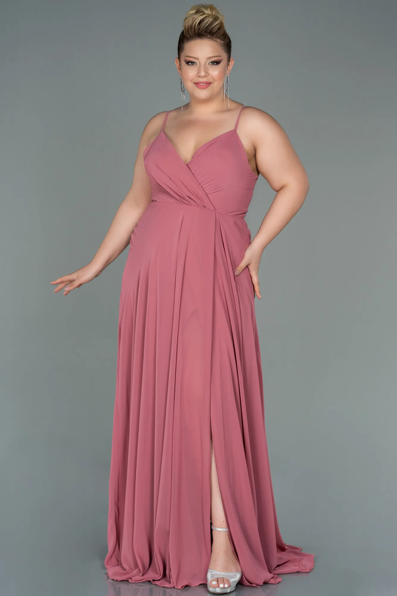 Onion Skin-Long Plus Size Evening Dress ABU1324