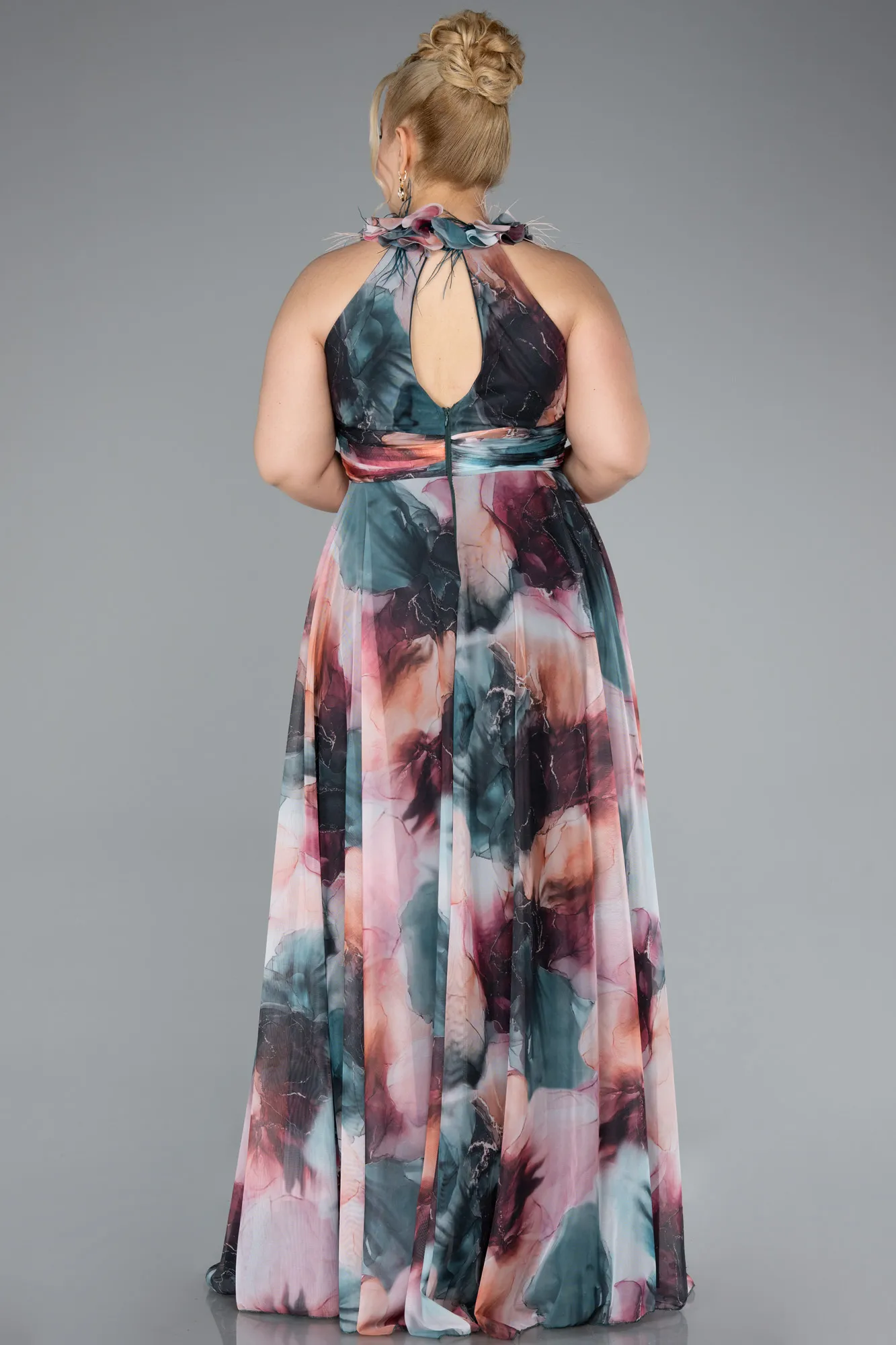 Onion Skin-Long Plus Size Evening Gown ABU4902