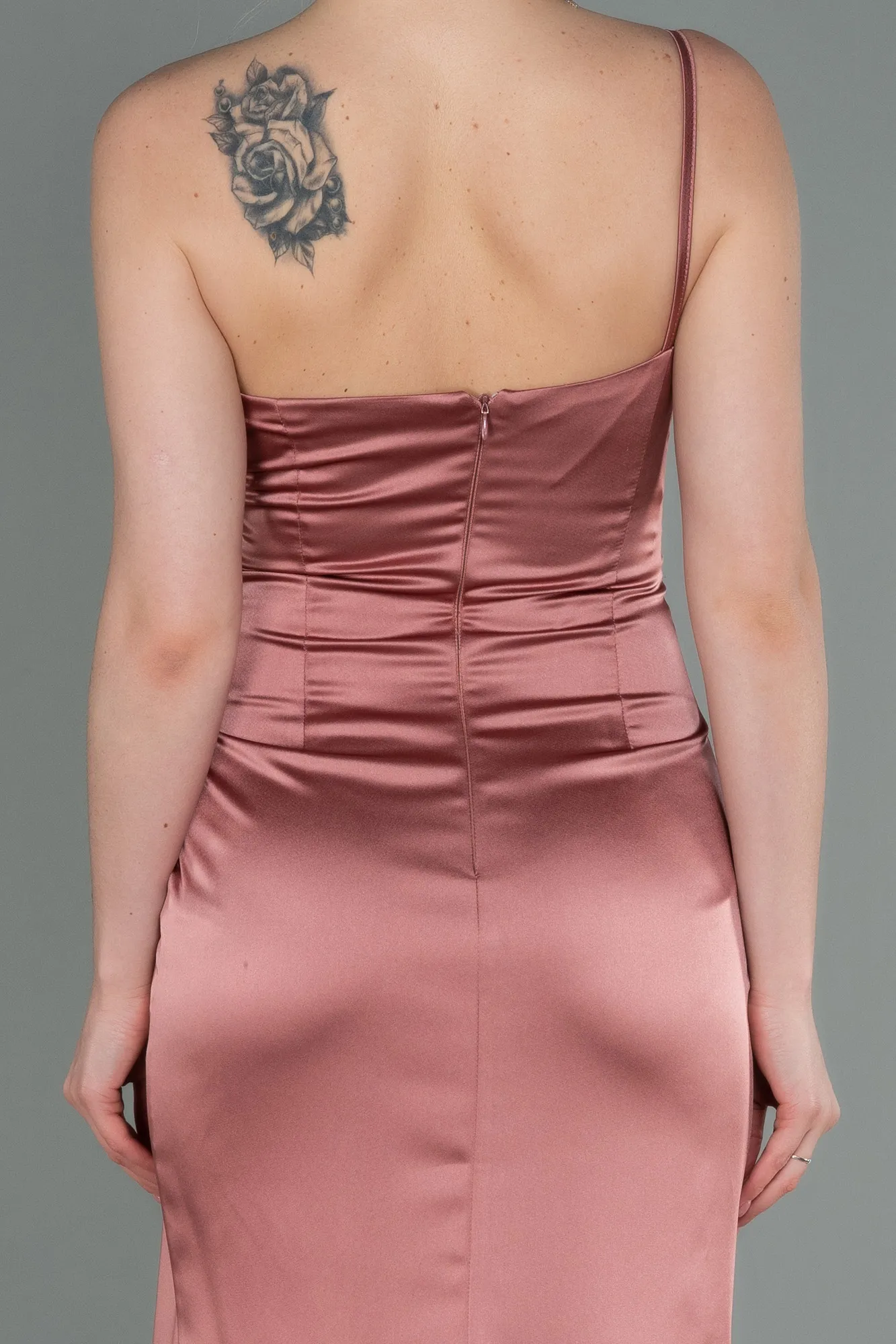 Onion Skin-Long Satin Engagement Dress ABU3088