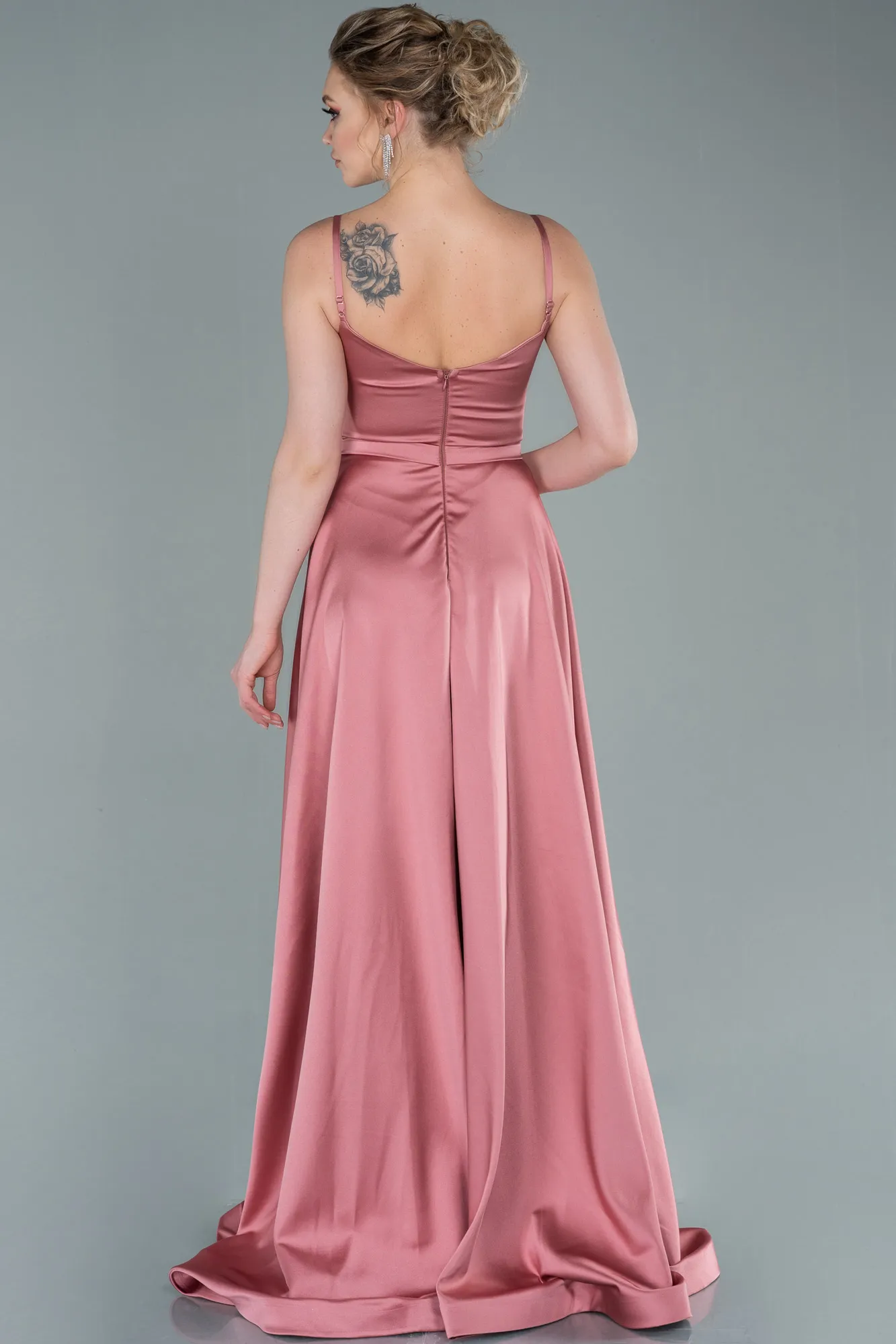 Onion Skin-Long Satin Evening Dress ABU1601