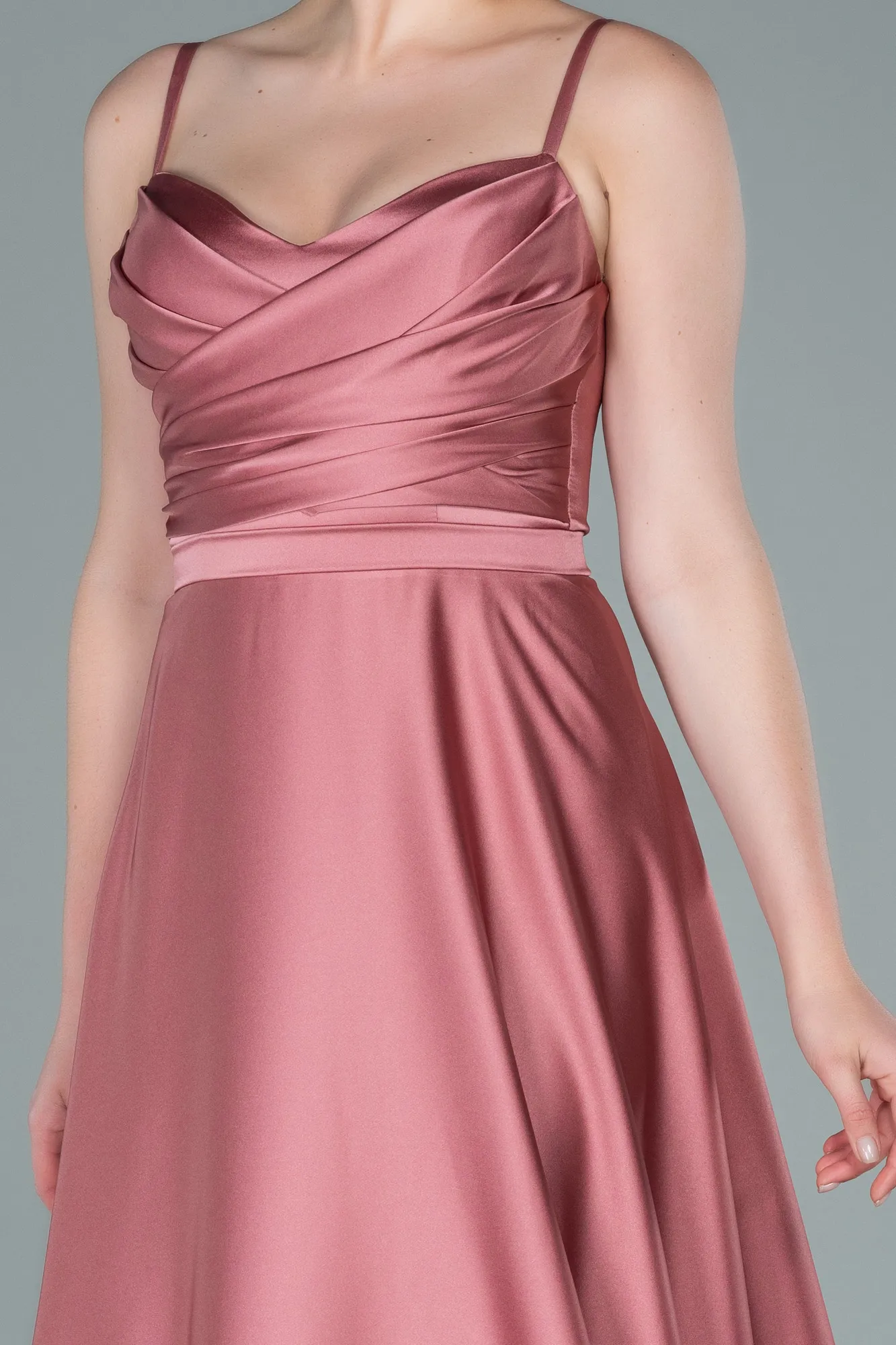 Onion Skin-Long Satin Evening Dress ABU1601