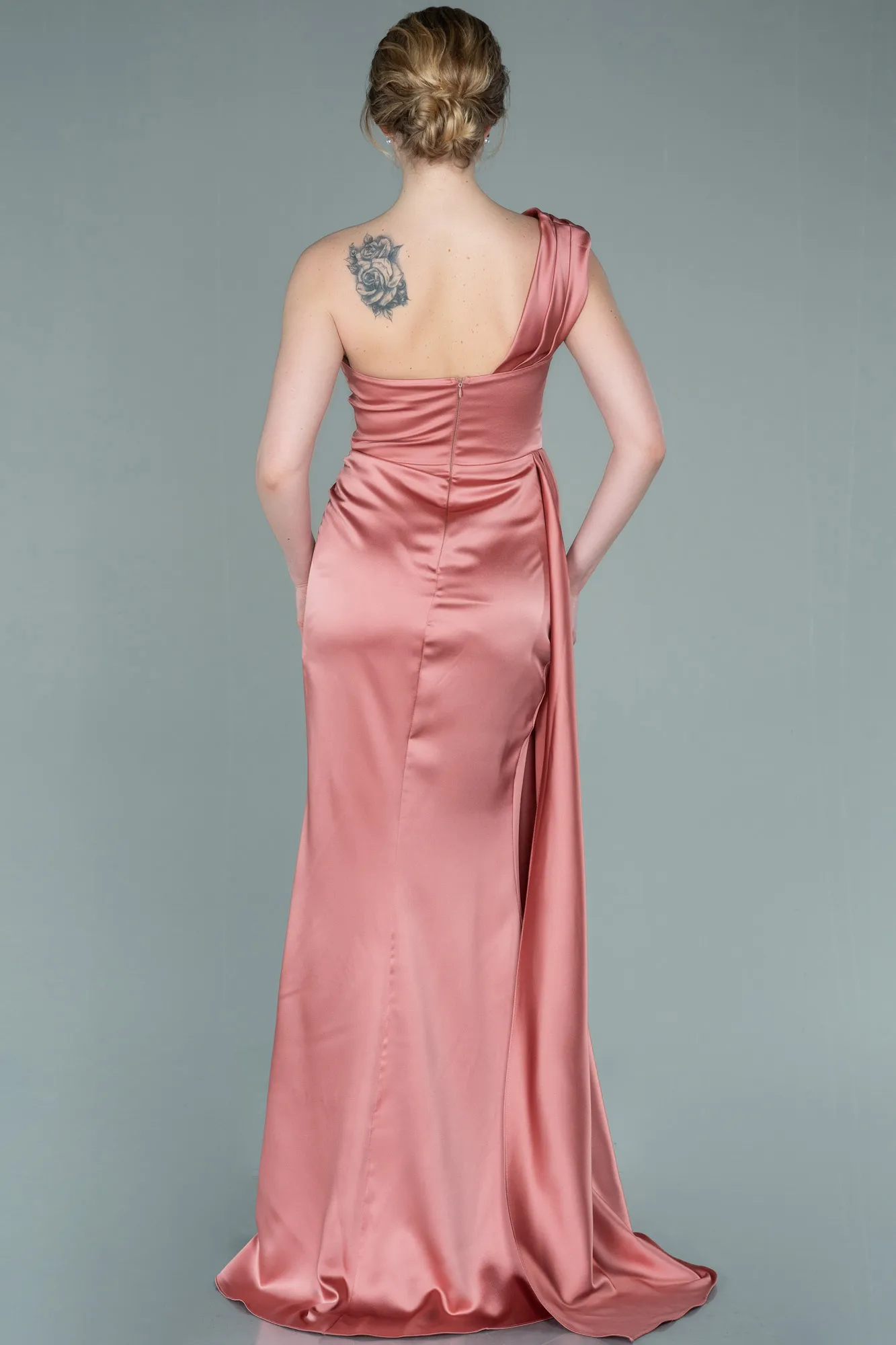 Onion Skin-Long Satin Evening Dress ABU2114