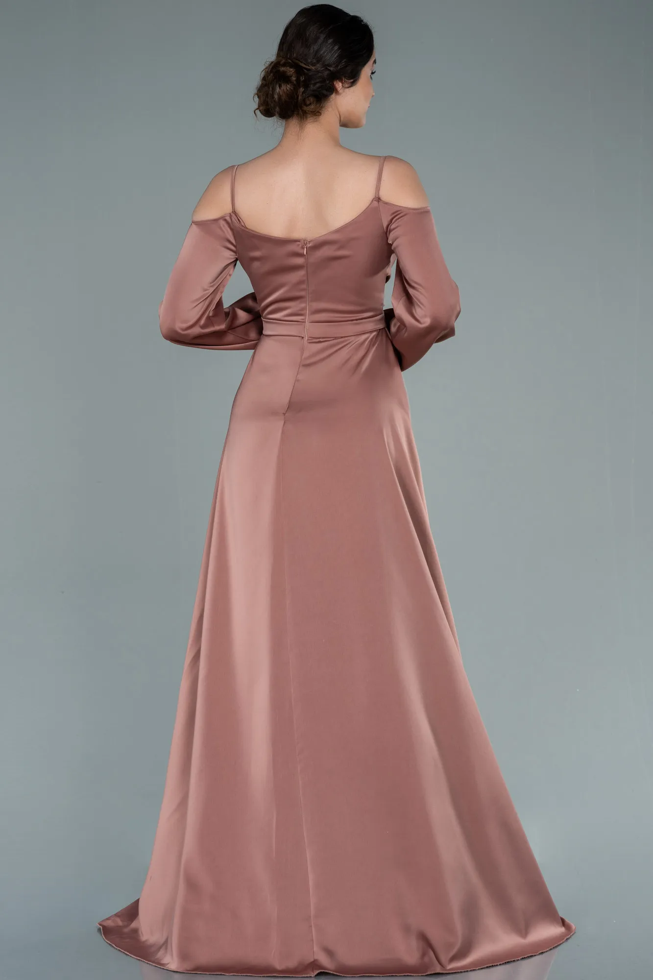 Onion Skin-Long Satin Evening Dress ABU2339