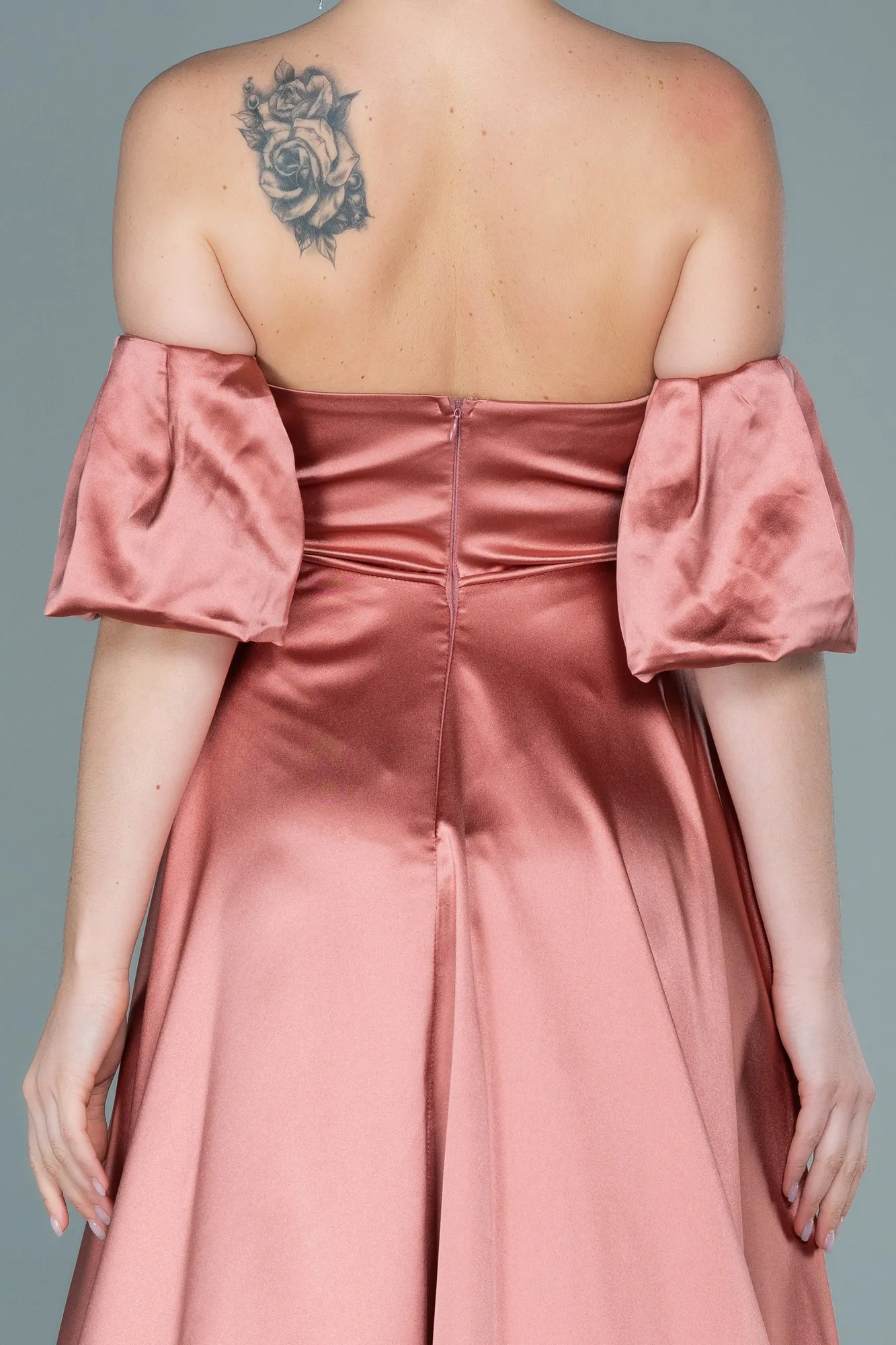 Onion Skin-Long Satin Evening Dress ABU2614