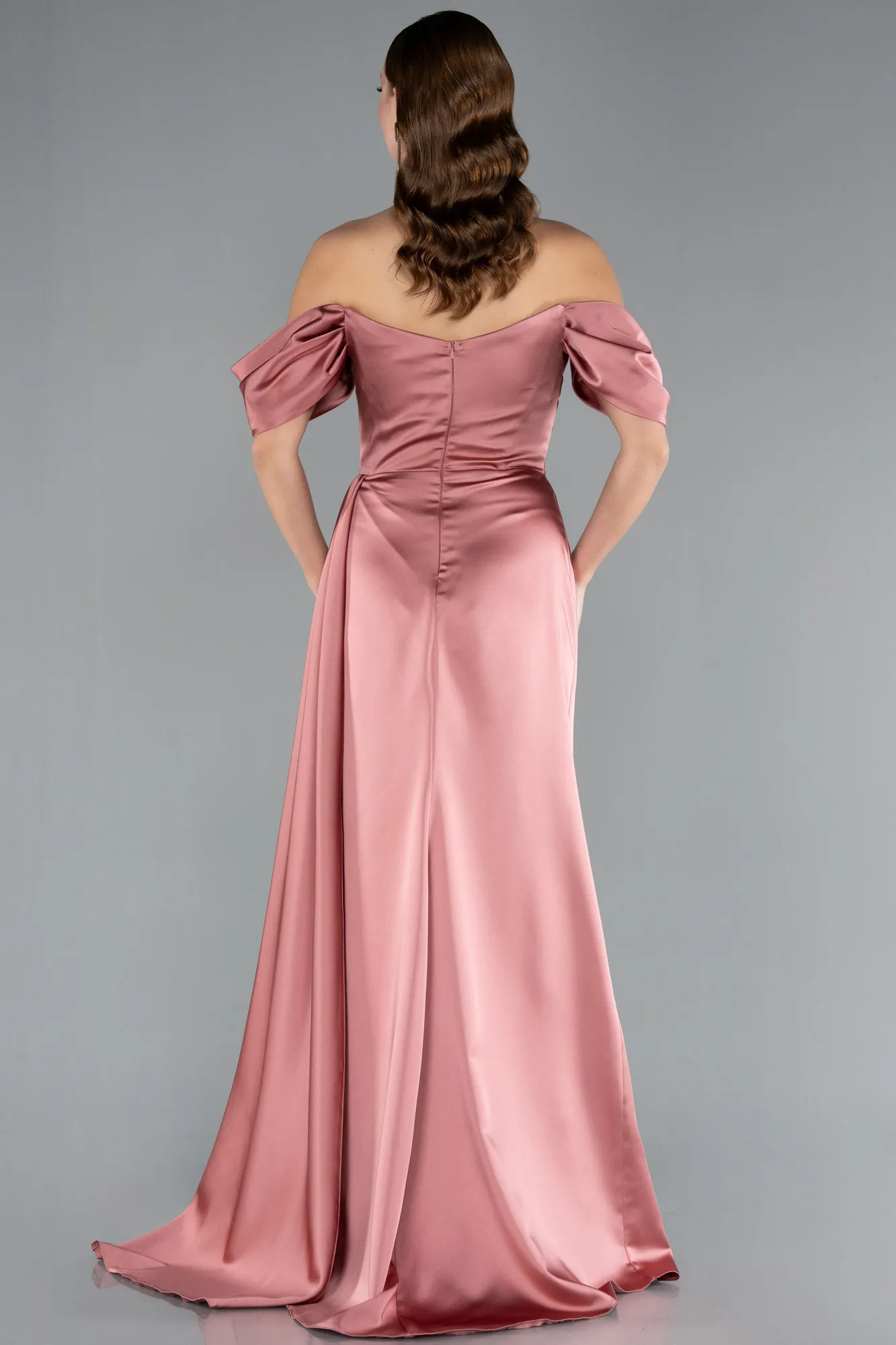 Onion Skin-Long Satin Evening Dress ABU2661