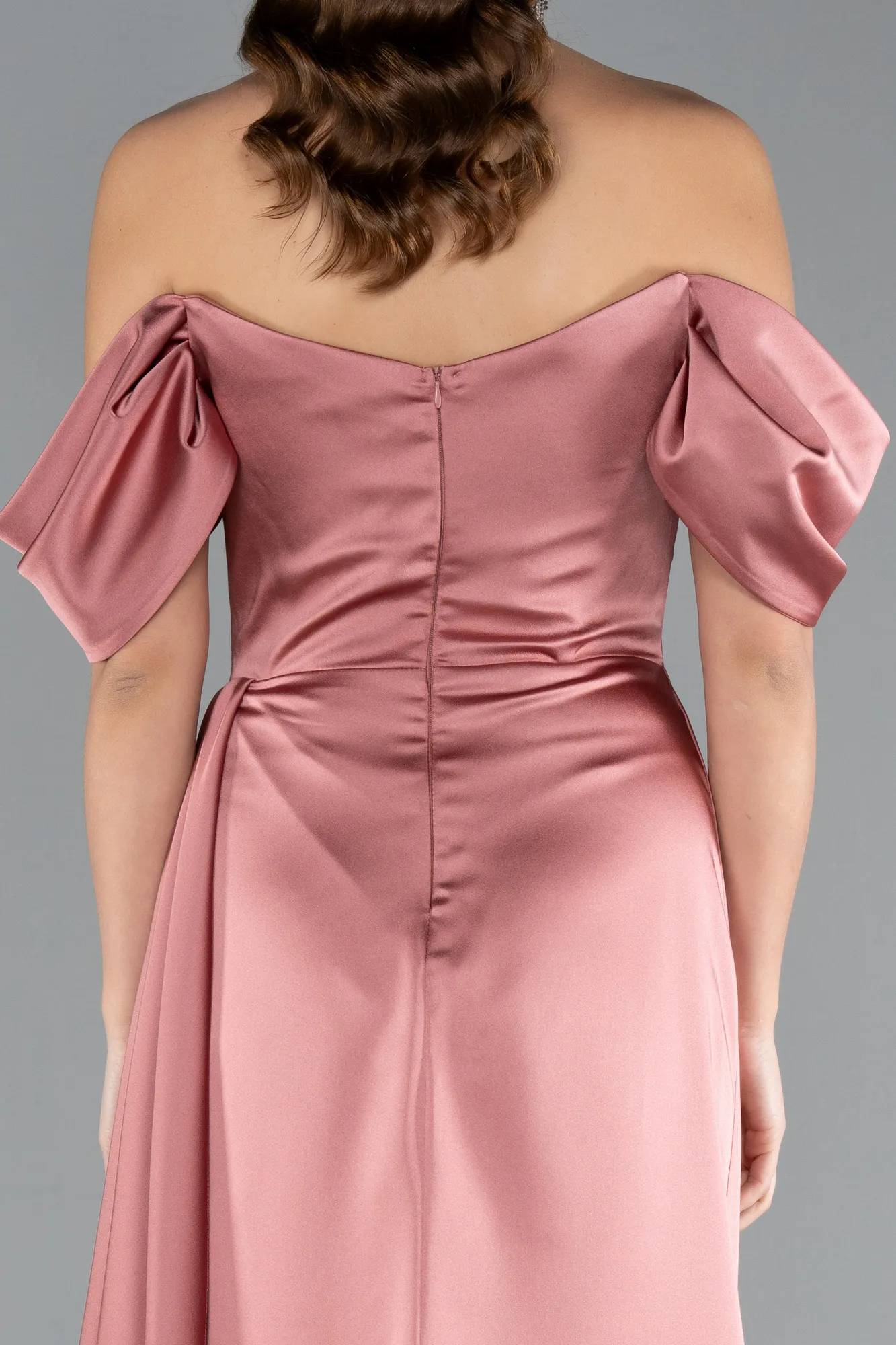 Onion Skin-Long Satin Evening Dress ABU2661