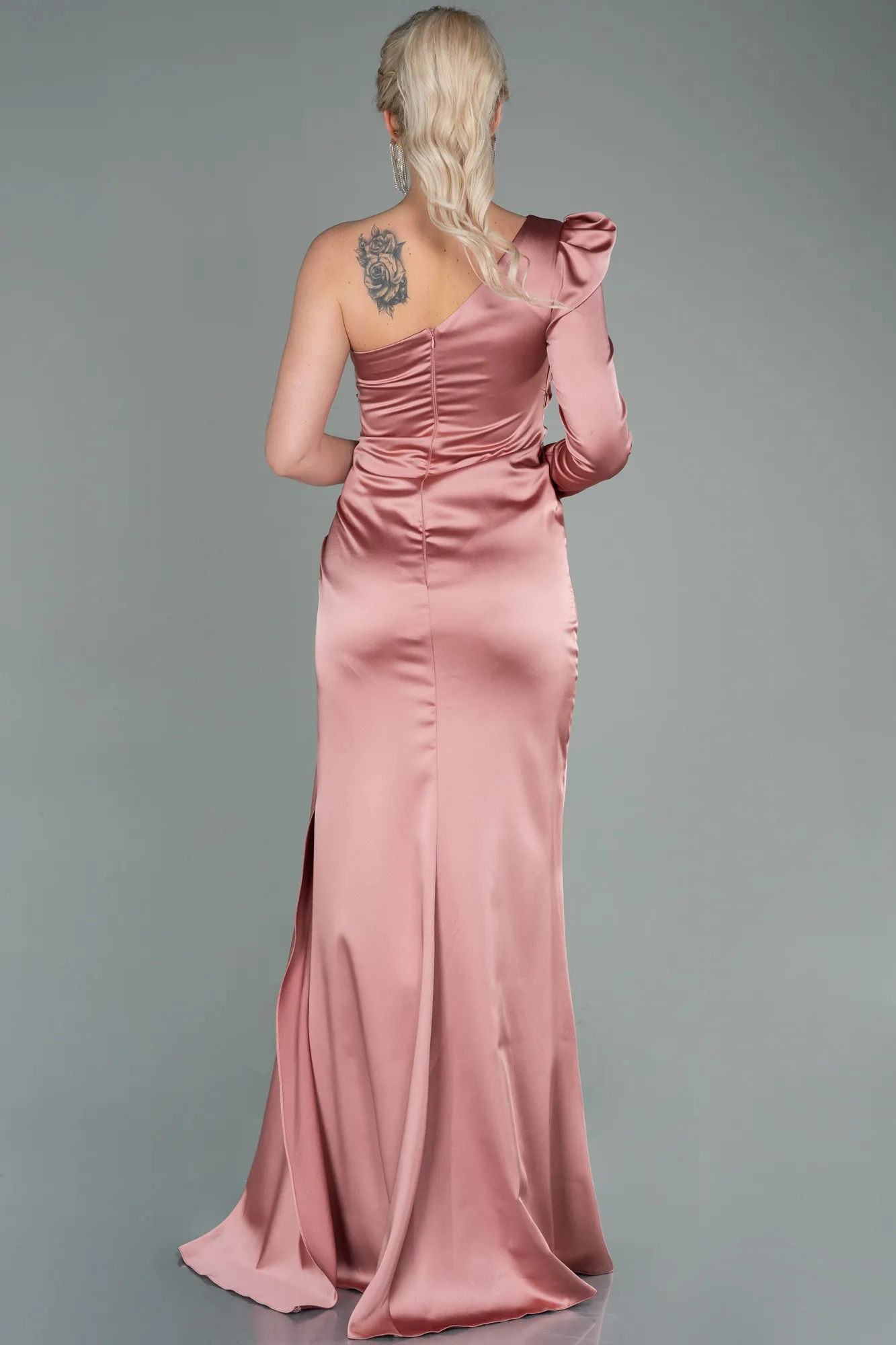 Onion Skin-Long Satin Evening Dress ABU2676