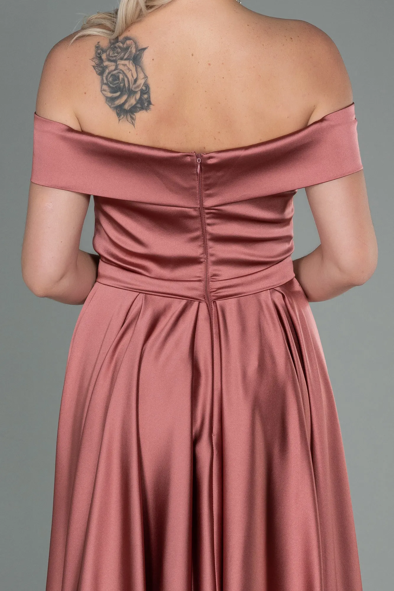 Onion Skin-Long Satin Evening Dress ABU2750