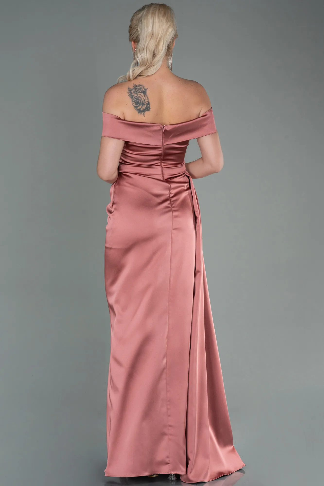Onion Skin-Long Satin Evening Dress ABU2751