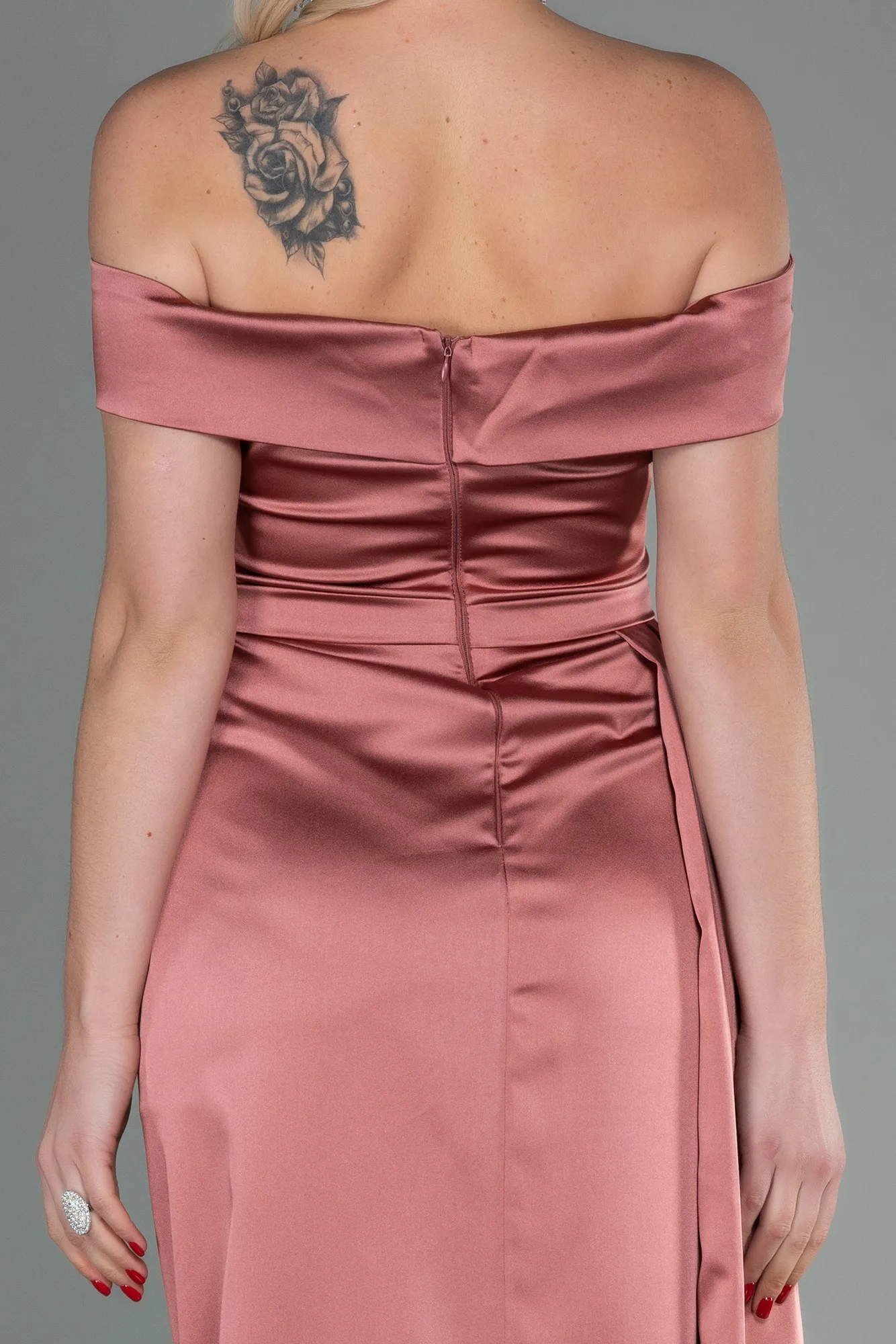 Onion Skin-Long Satin Evening Dress ABU2751