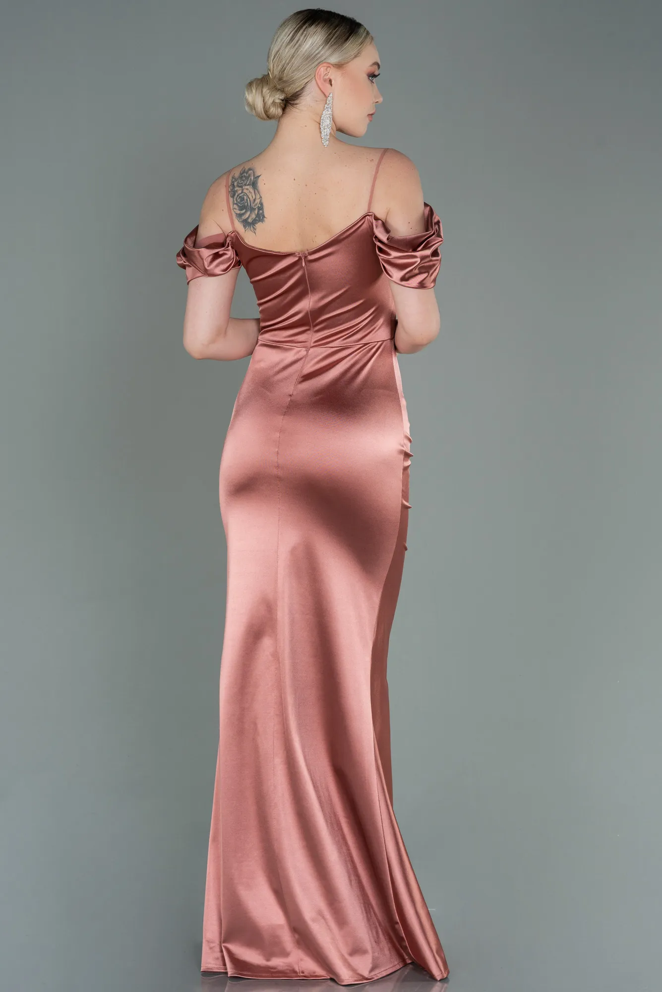 Onion Skin-Long Satin Evening Dress ABU3139