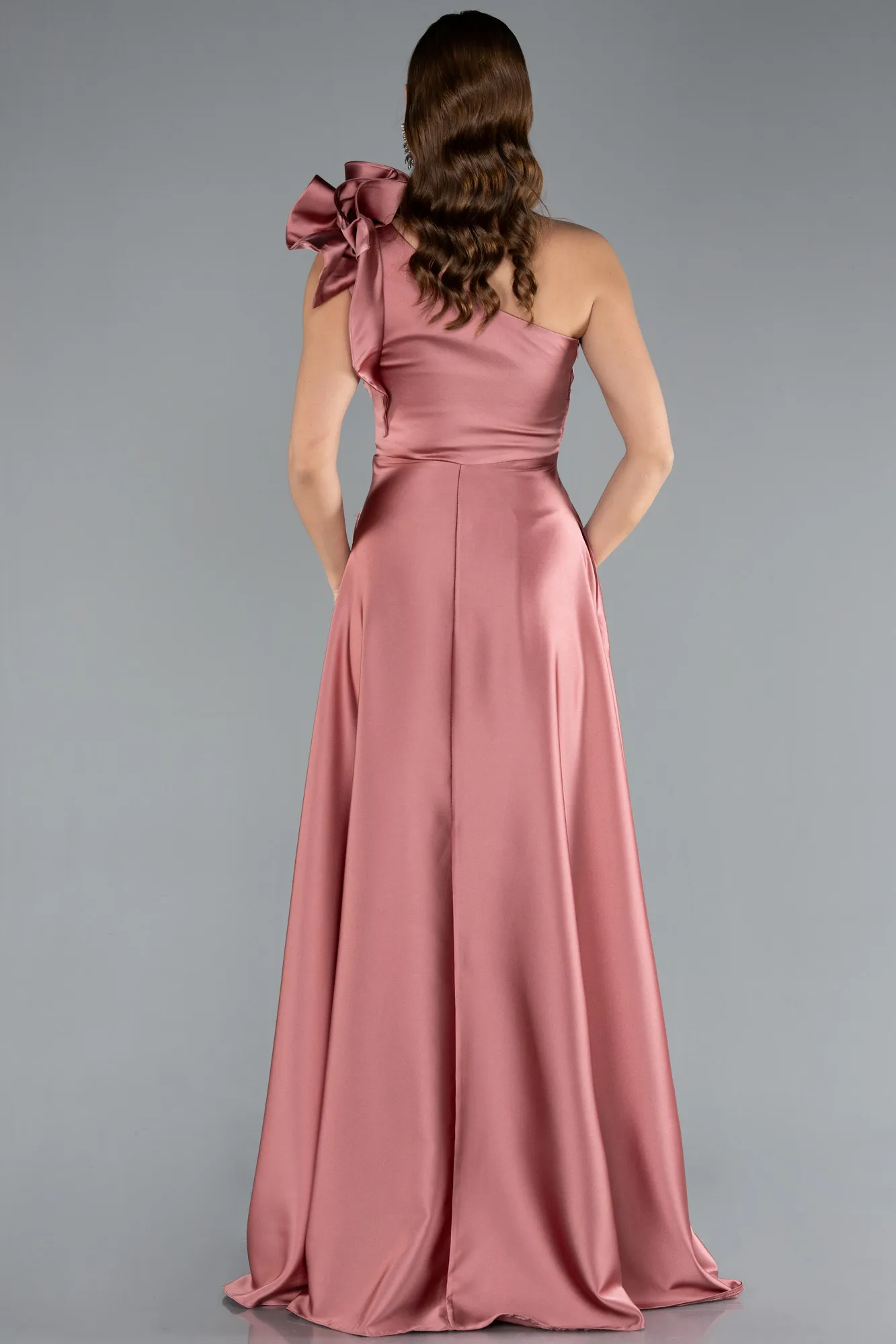 Onion Skin-Long Satin Evening Dress ABU4189