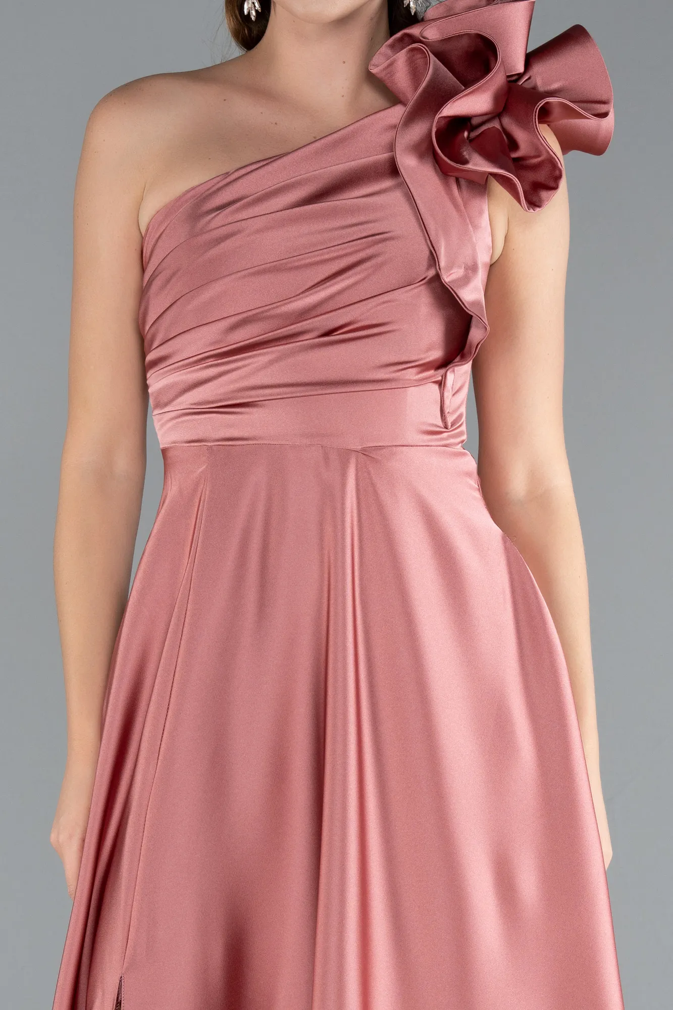 Onion Skin-Long Satin Evening Dress ABU4189