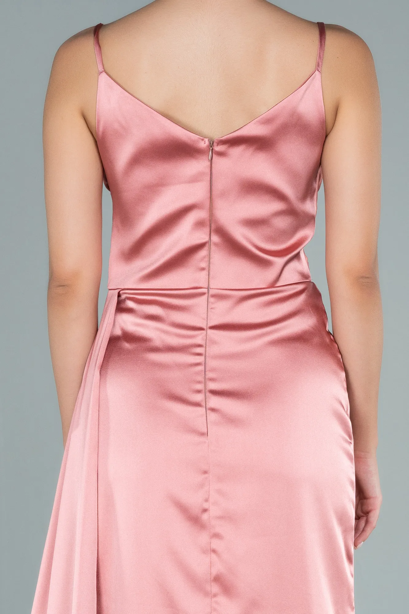 Onion Skin-Long Satin Prom Gown ABU2273