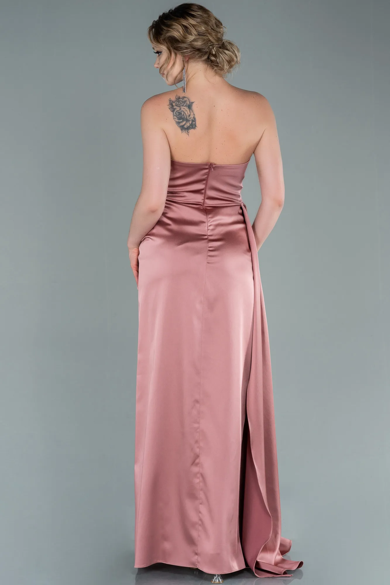 Onion Skin-Long Satin Prom Gown ABU2340