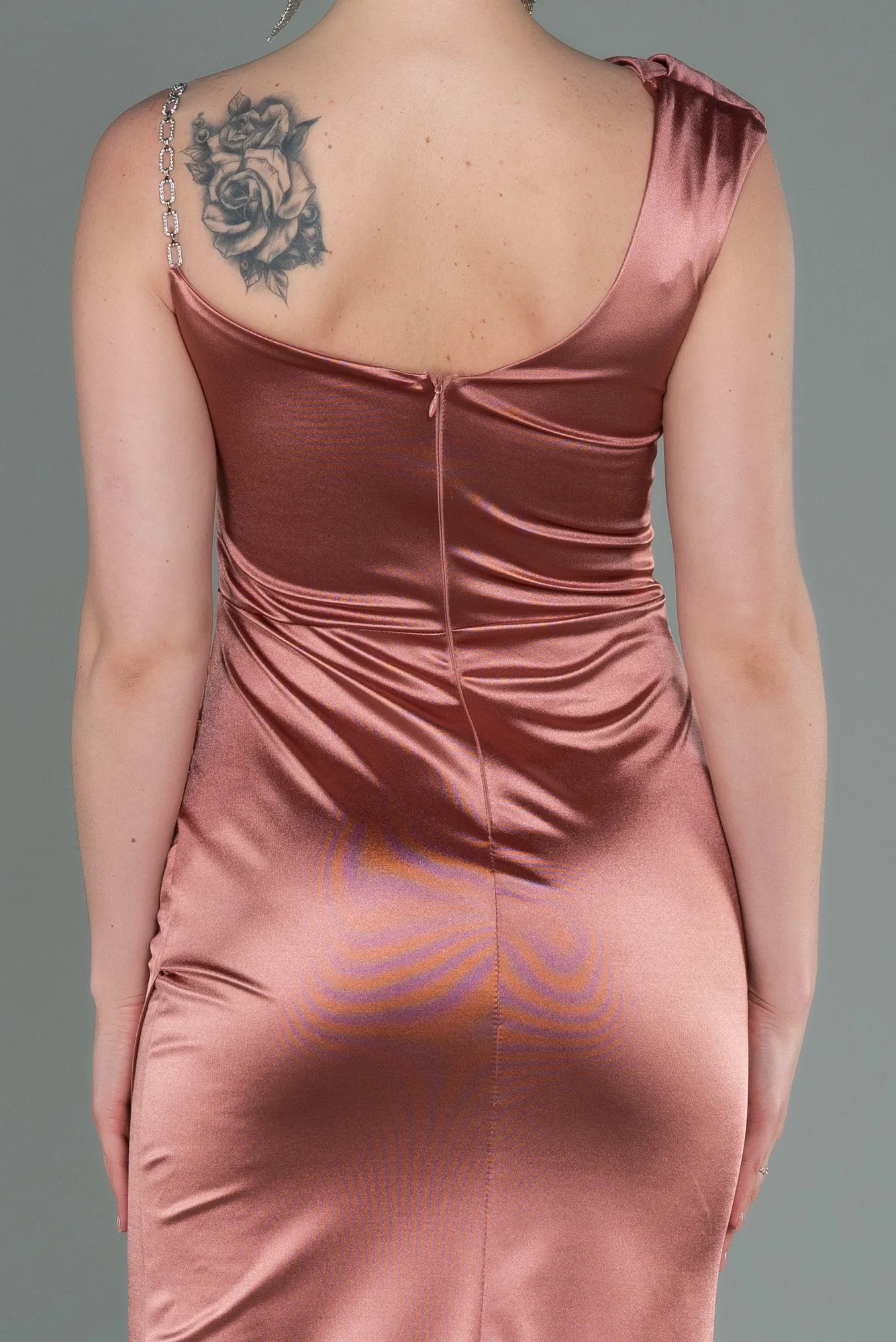 Onion Skin-Long Satin Prom Gown ABU3138