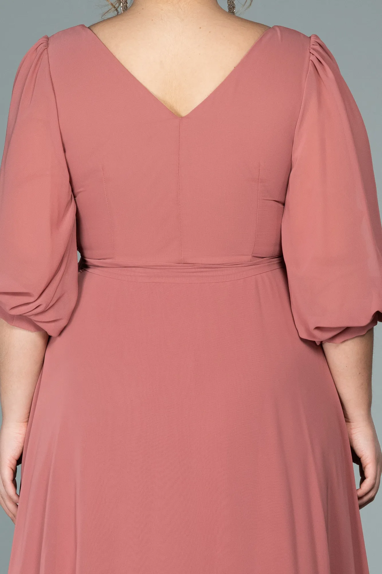 Onion Skin-Midi Chiffon Oversized Evening Dress ABK1083