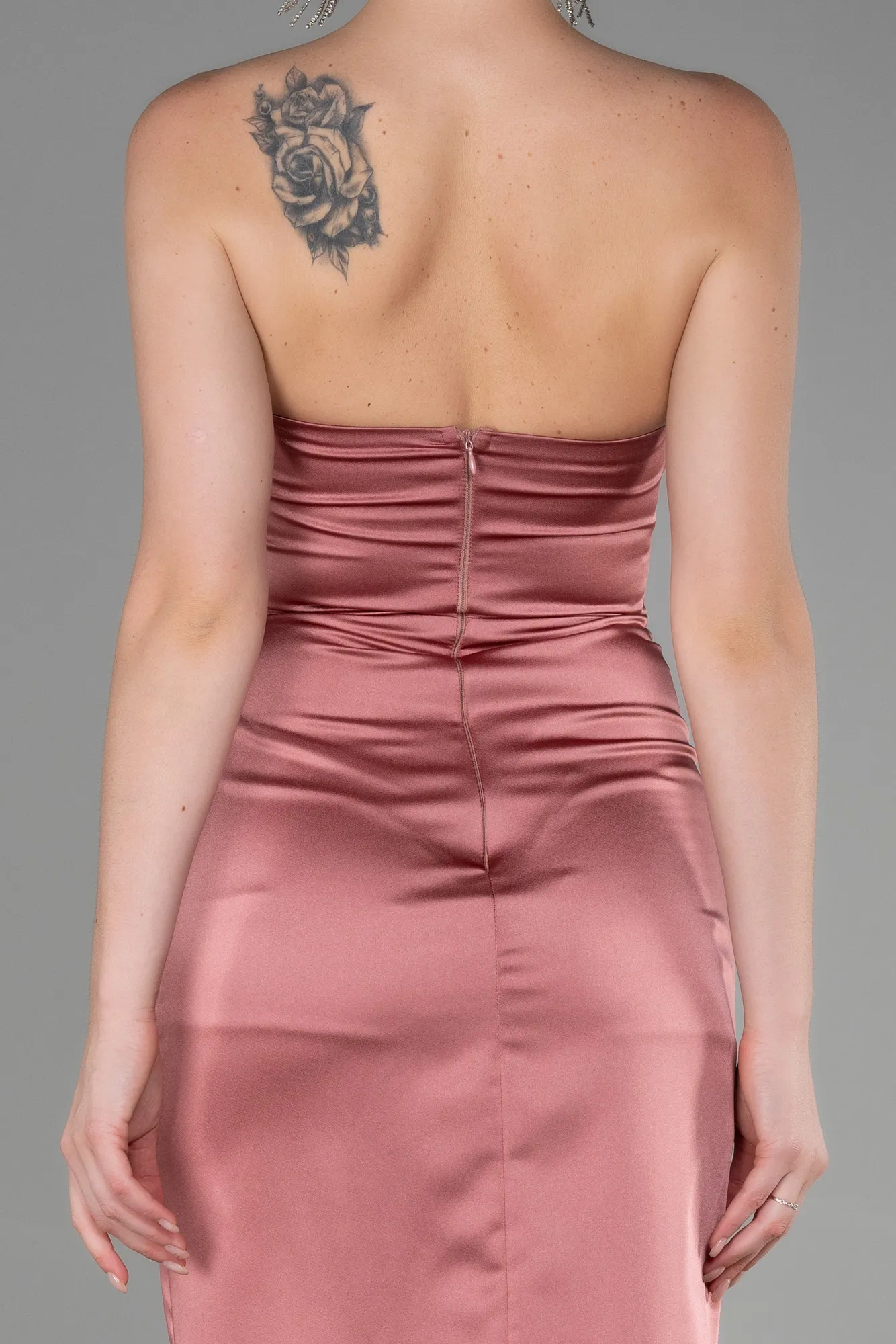 Onion Skin-Midi Satin Invitation Dress ABK1845