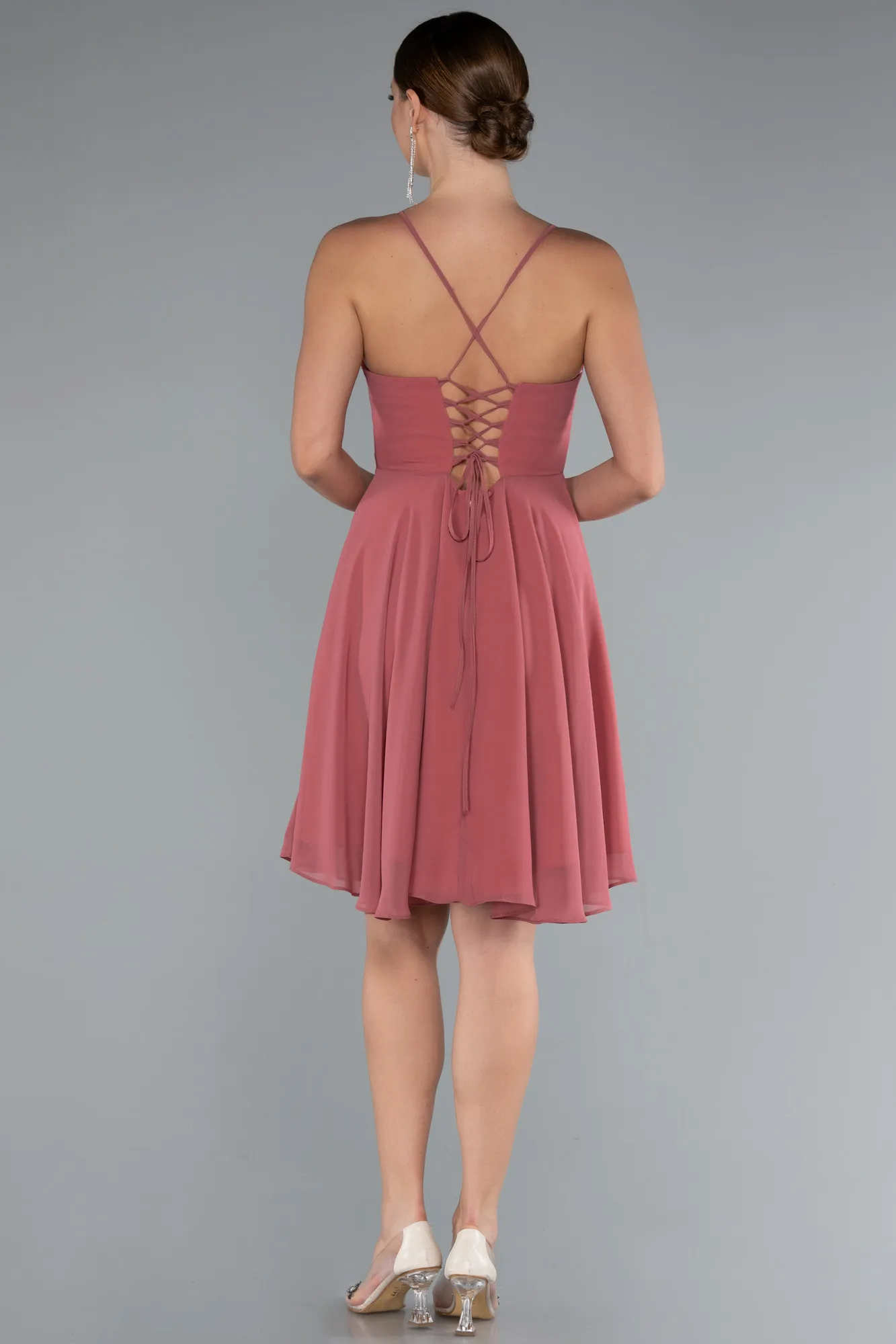 Onion Skin-Short Chiffon Cocktail Dress ABK2358